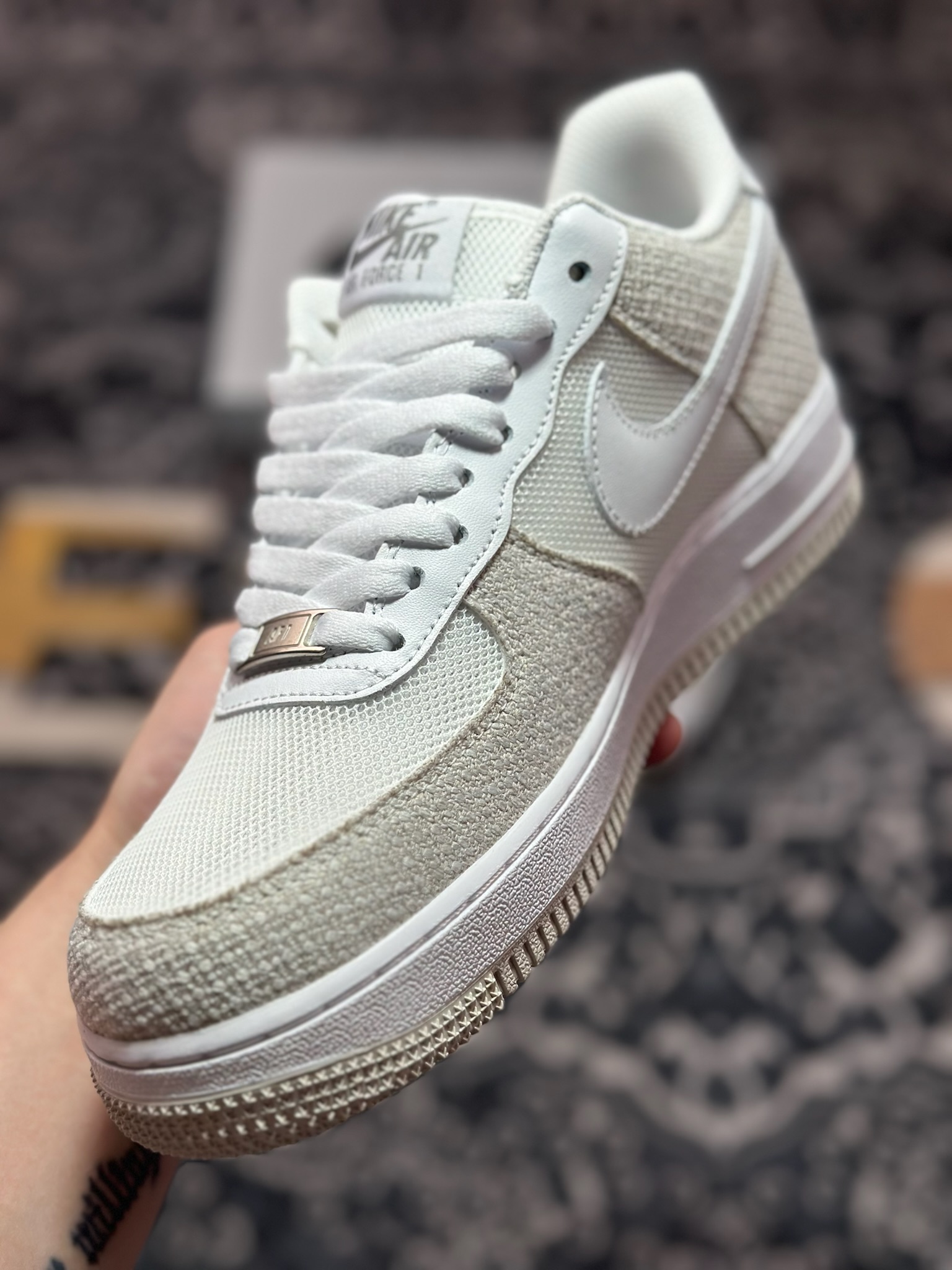 原装级别 定制球鞋Air Force 1 Low 牛仔布小钩灰白涂鸦 经典休闲运动板鞋  ZH0316-092