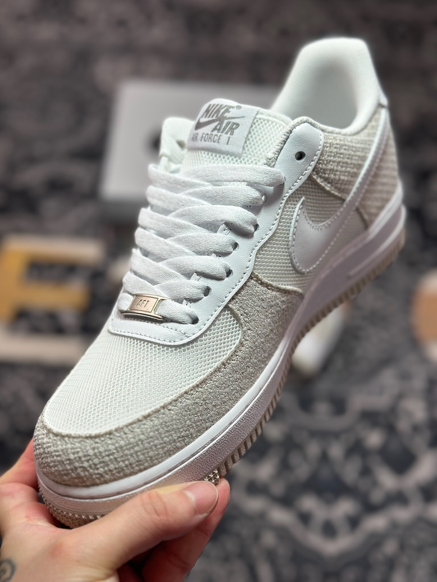 原装级别 定制球鞋Air Force 1 Low 牛仔布小钩灰白涂鸦 经典休闲运动板鞋  ZH0316-092