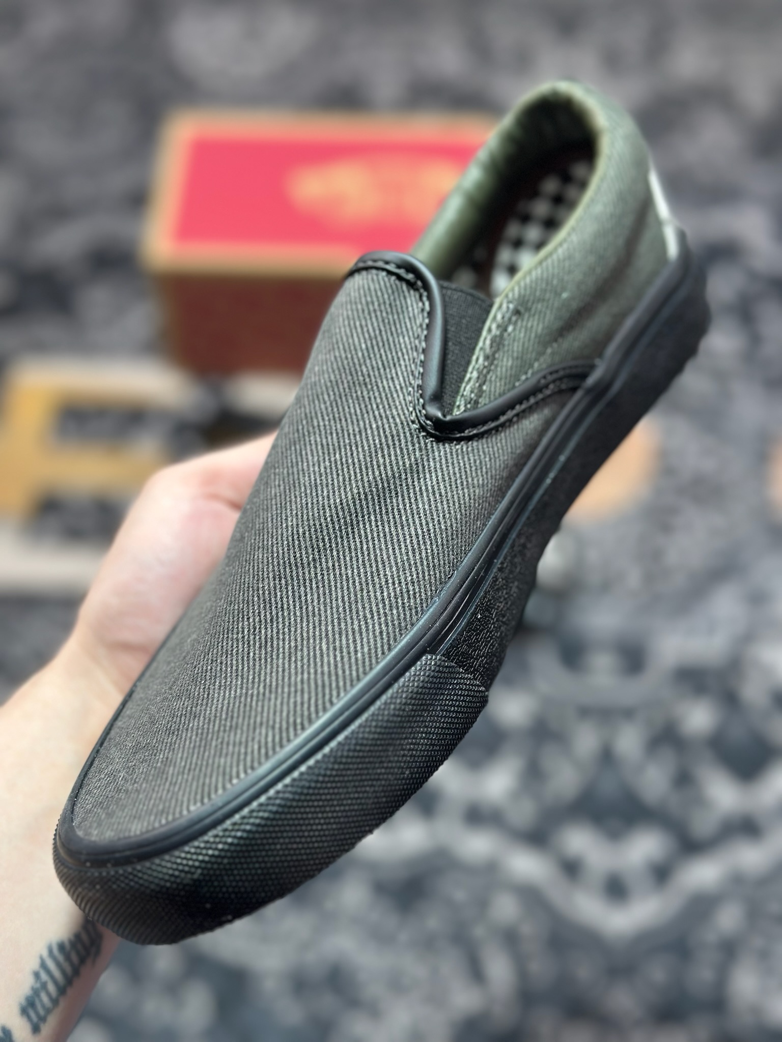 Vainl Archive x Vans Slip-On 牛仔一脚蹬 联名款 休闲低帮板鞋 VN000BVZRUX1