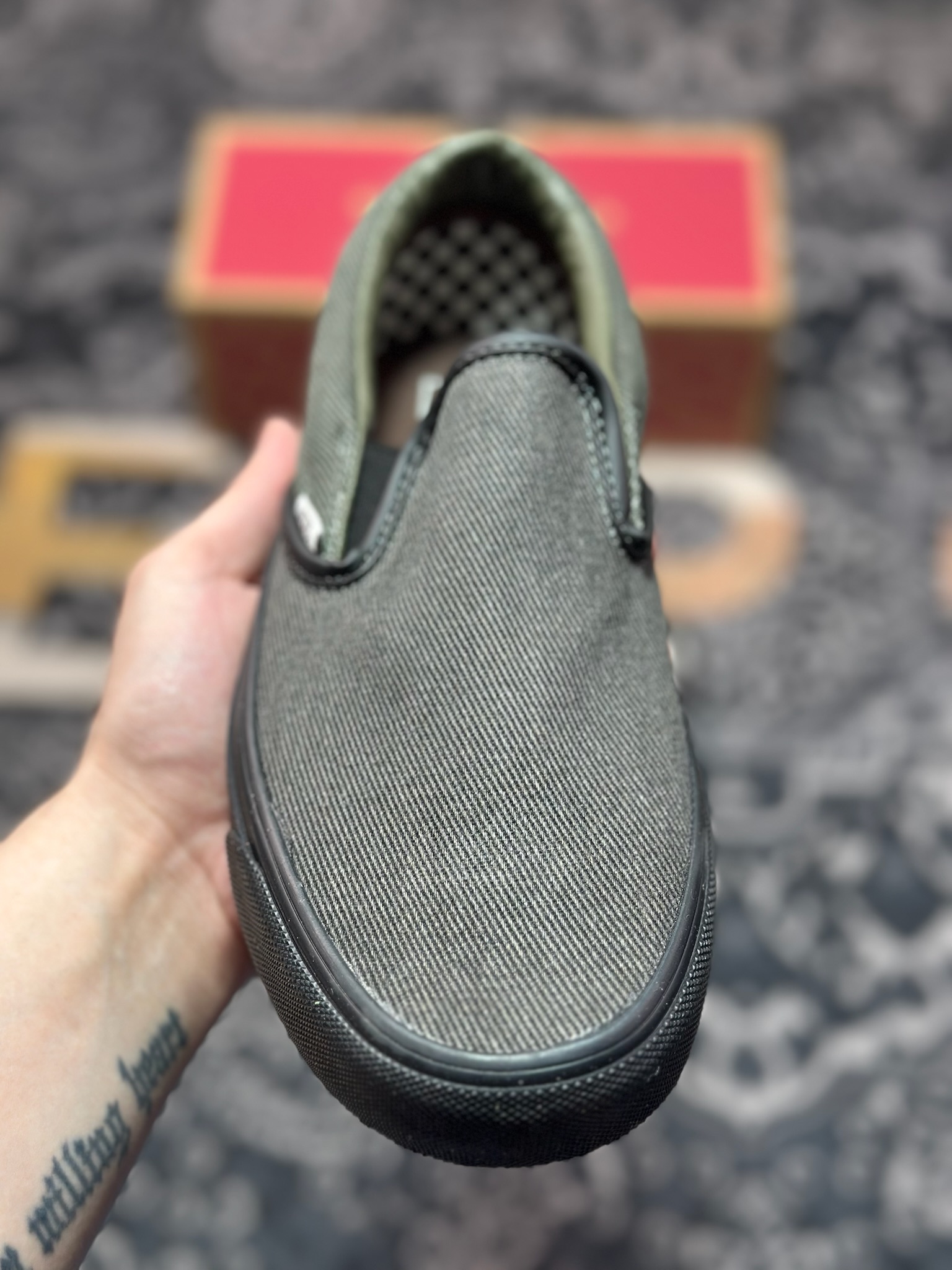 Vainl Archive x Vans Slip-On 牛仔一脚蹬 联名款 休闲低帮板鞋 VN000BVZRUX1