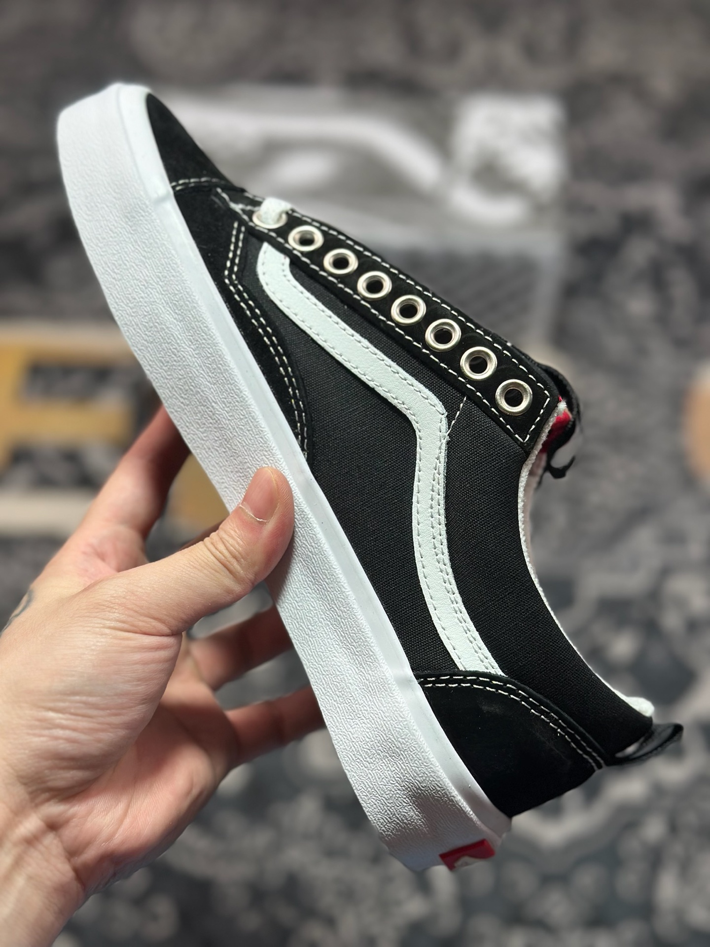 Vans Old Skool Skate 36 黑白 范斯官方 舒适百搭休闲滑板鞋 VN000D5RBA2