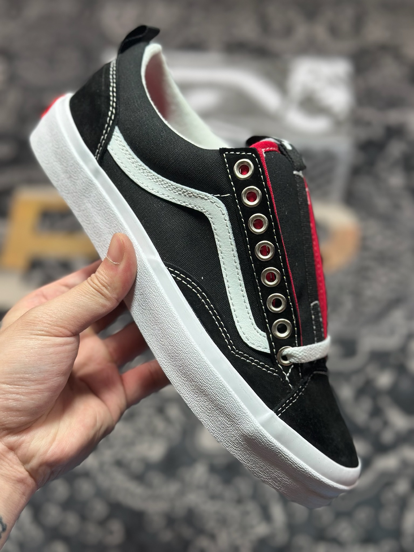 Vans Old Skool Skate 36 黑白 范斯官方 舒适百搭休闲滑板鞋 VN000D5RBA2