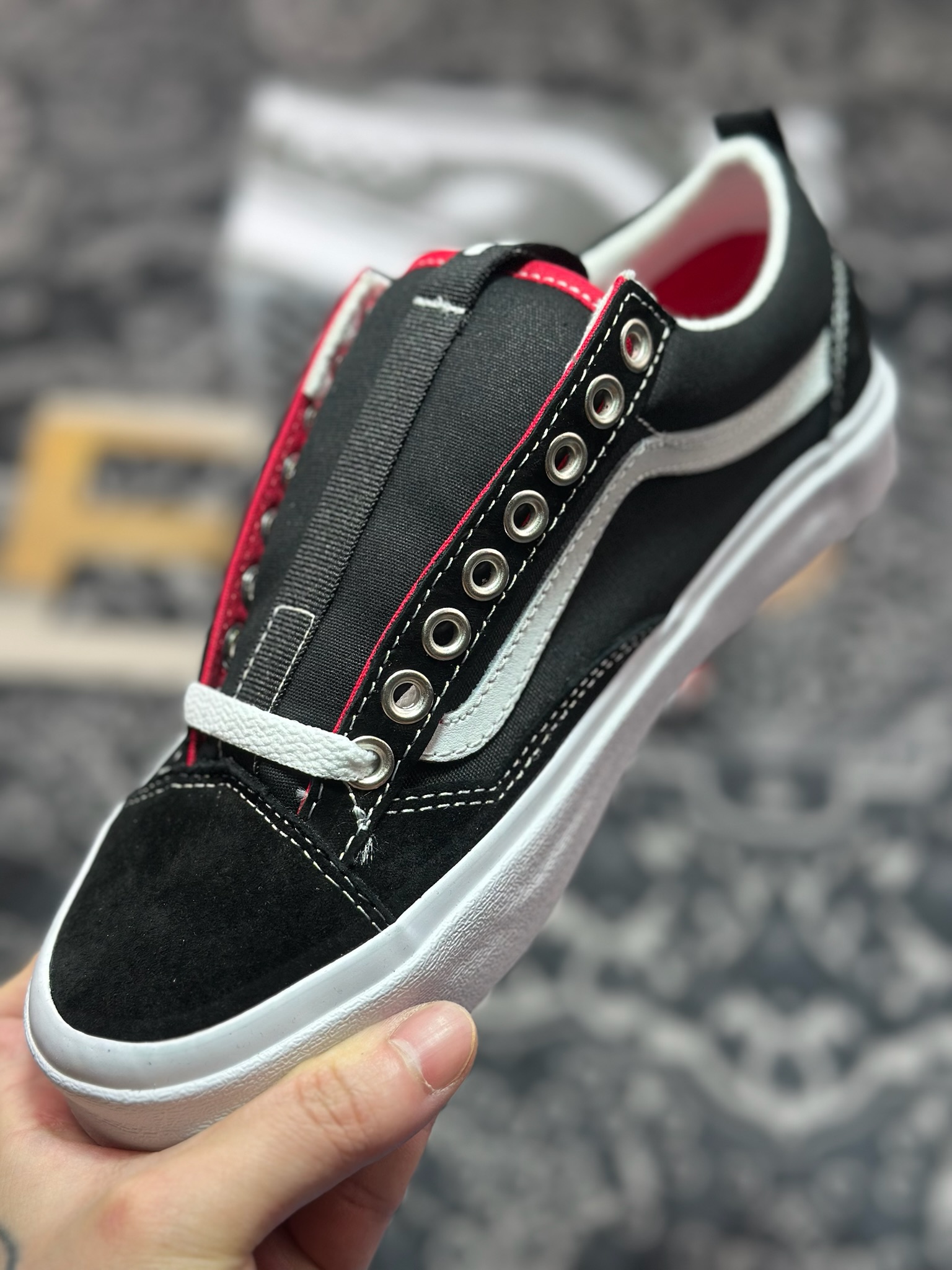Vans Old Skool Skate 36 黑白 范斯官方 舒适百搭休闲滑板鞋 VN000D5RBA2
