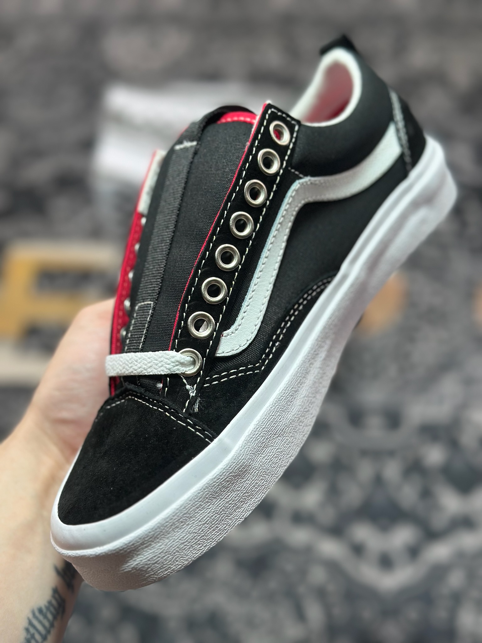 Vans Old Skool Skate 36 黑白 范斯官方 舒适百搭休闲滑板鞋 VN000D5RBA2