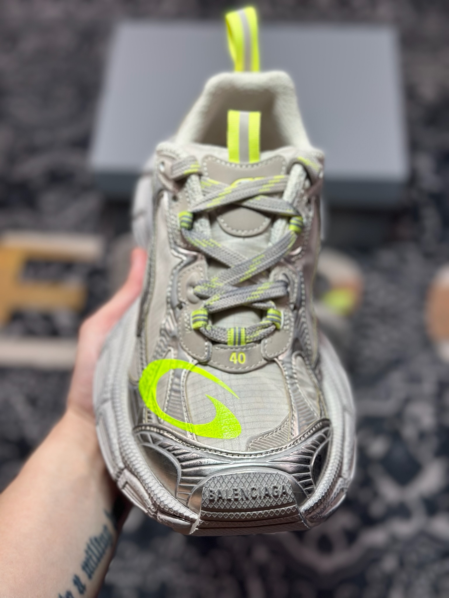 巴黎世家BALENCIAGA 3XL Sneakers 3+系列低帮复古阔型底姥爹风潮流百搭休闲慢跑鞋“透明网纱香槟金荧光黄”734734 2077 3XL-莆田鞋,莆田鞋货源,高仿鞋,高仿鞋货源,安福档口,莆田高仿鞋,莆田鞋批发,高仿鞋批发,莆田高仿运动鞋,高仿运动鞋,莆田运动鞋 巴黎世家BALENCIAGA 3XL Sneakers 3+系列低帮复古阔型底姥爹风潮流百搭休闲慢跑鞋“透明网纱香槟金荧光黄”734734 2077 3XL