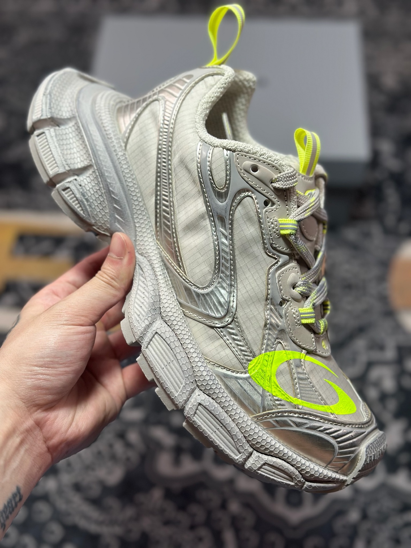 巴黎世家BALENCIAGA 3XL Sneakers 3+系列低帮复古阔型底姥爹风潮流百搭休闲慢跑鞋“透明网纱香槟金荧光黄”734734 2077 3XL-莆田鞋,莆田鞋货源,高仿鞋,高仿鞋货源,安福档口,莆田高仿鞋,莆田鞋批发,高仿鞋批发,莆田高仿运动鞋,高仿运动鞋,莆田运动鞋 巴黎世家BALENCIAGA 3XL Sneakers 3+系列低帮复古阔型底姥爹风潮流百搭休闲慢跑鞋“透明网纱香槟金荧光黄”734734 2077 3XL