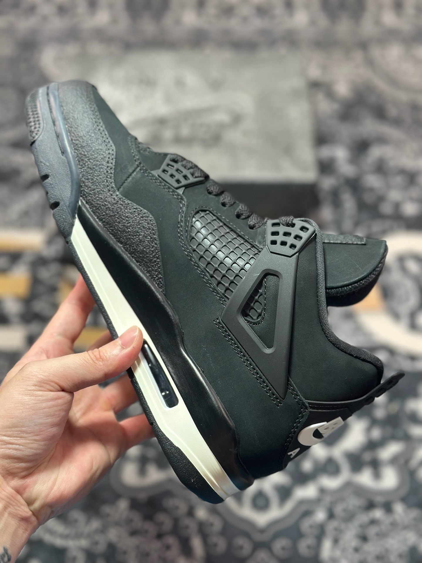 原装级别 Nigel Sylvester x Air Jordan AJ4 Retro 联名黑砖 HF4340-001