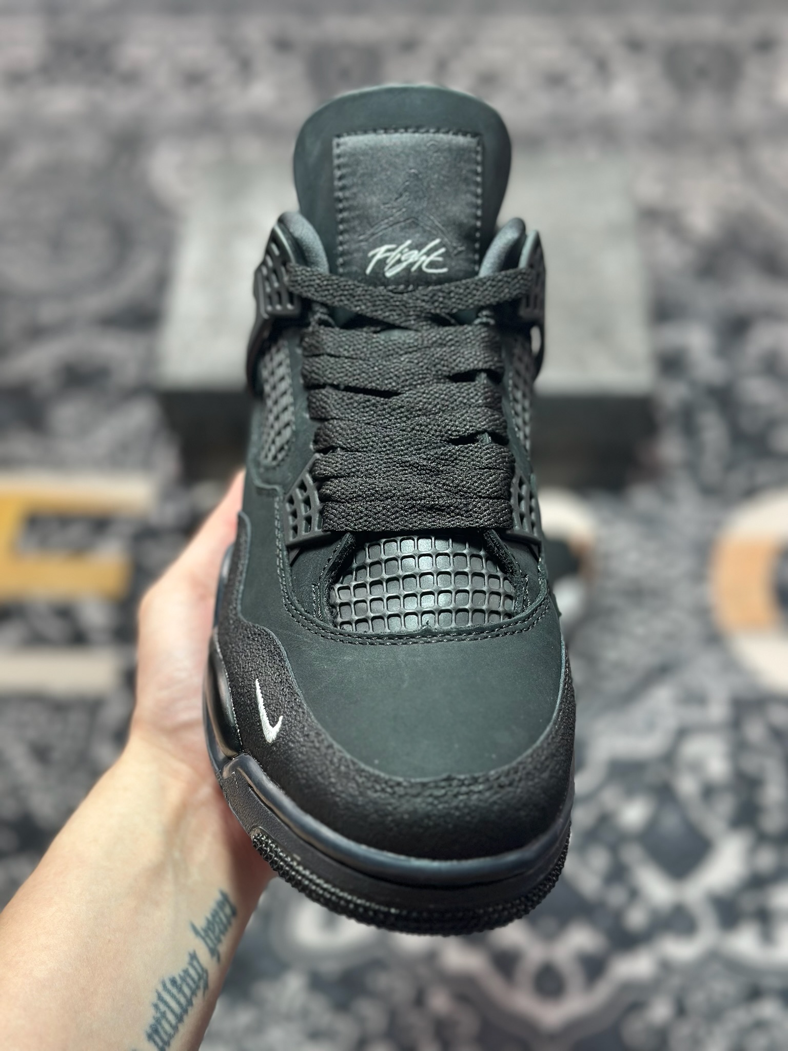 原装级别 Nigel Sylvester x Air Jordan AJ4 Retro 联名黑砖 HF4340-001