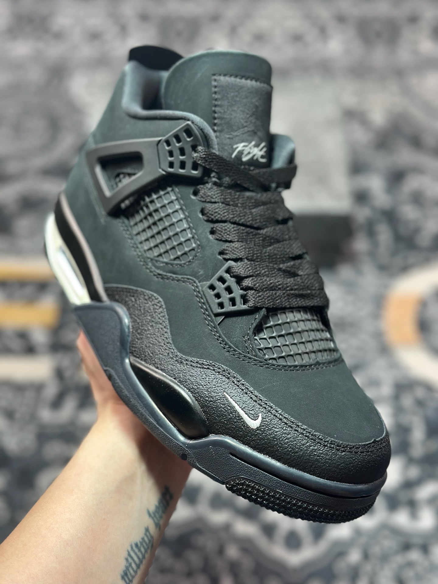 原装级别 Nigel Sylvester x Air Jordan AJ4 Retro 联名黑砖 HF4340-001