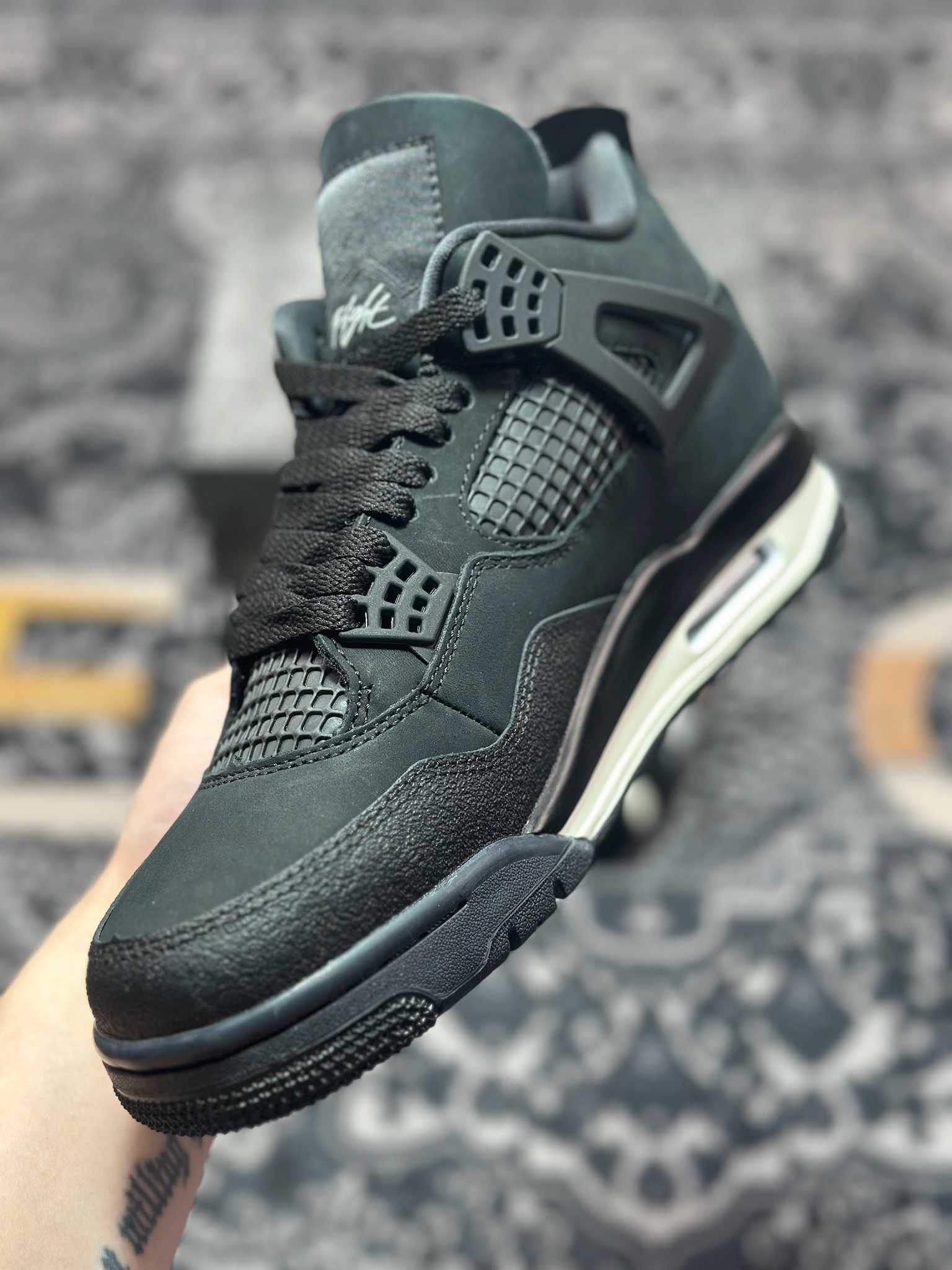 原装级别 Nigel Sylvester x Air Jordan AJ4 Retro 联名黑砖 HF4340-001