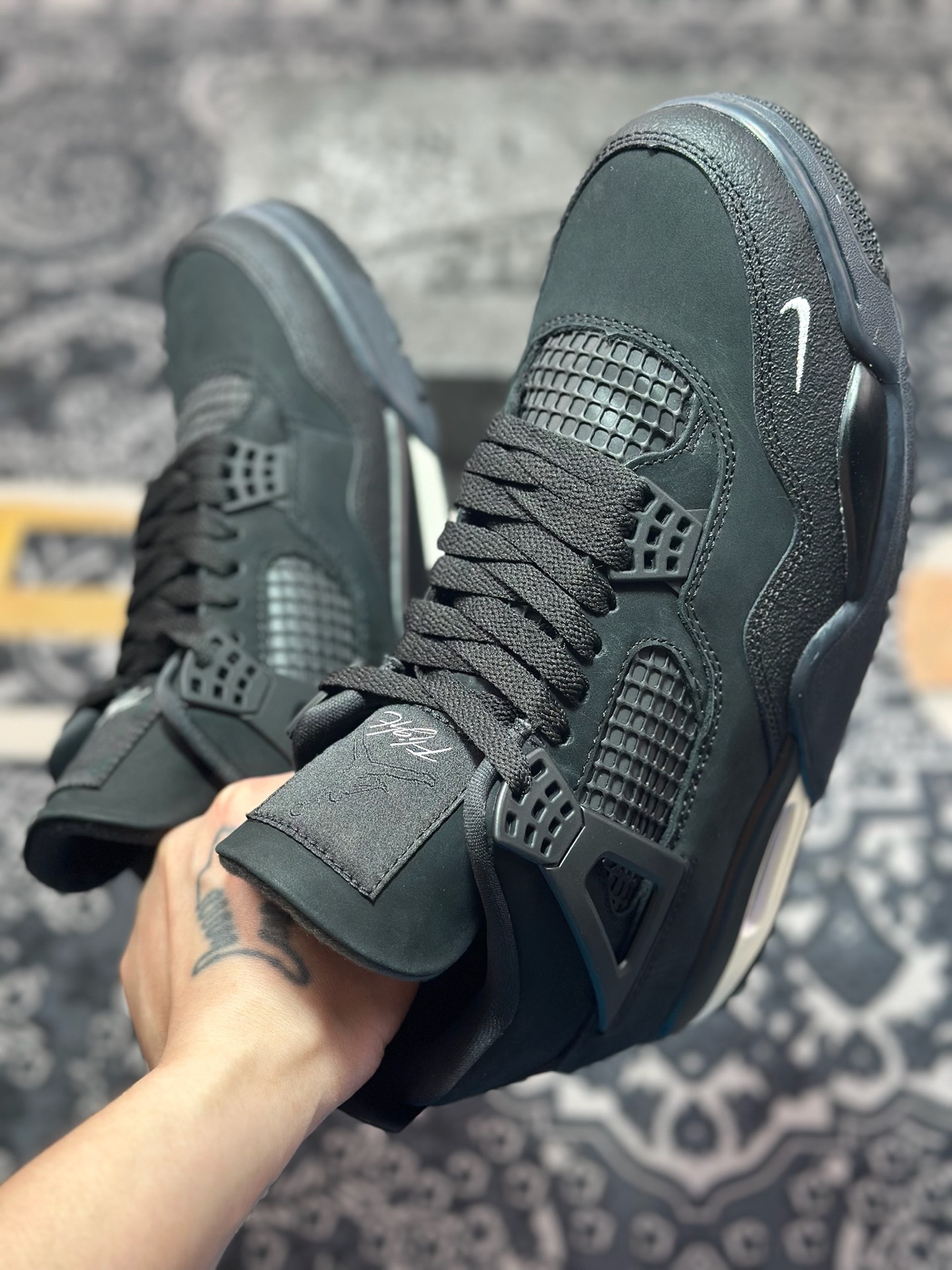 原装级别 Nigel Sylvester x Air Jordan AJ4 Retro 联名黑砖 HF4340-001