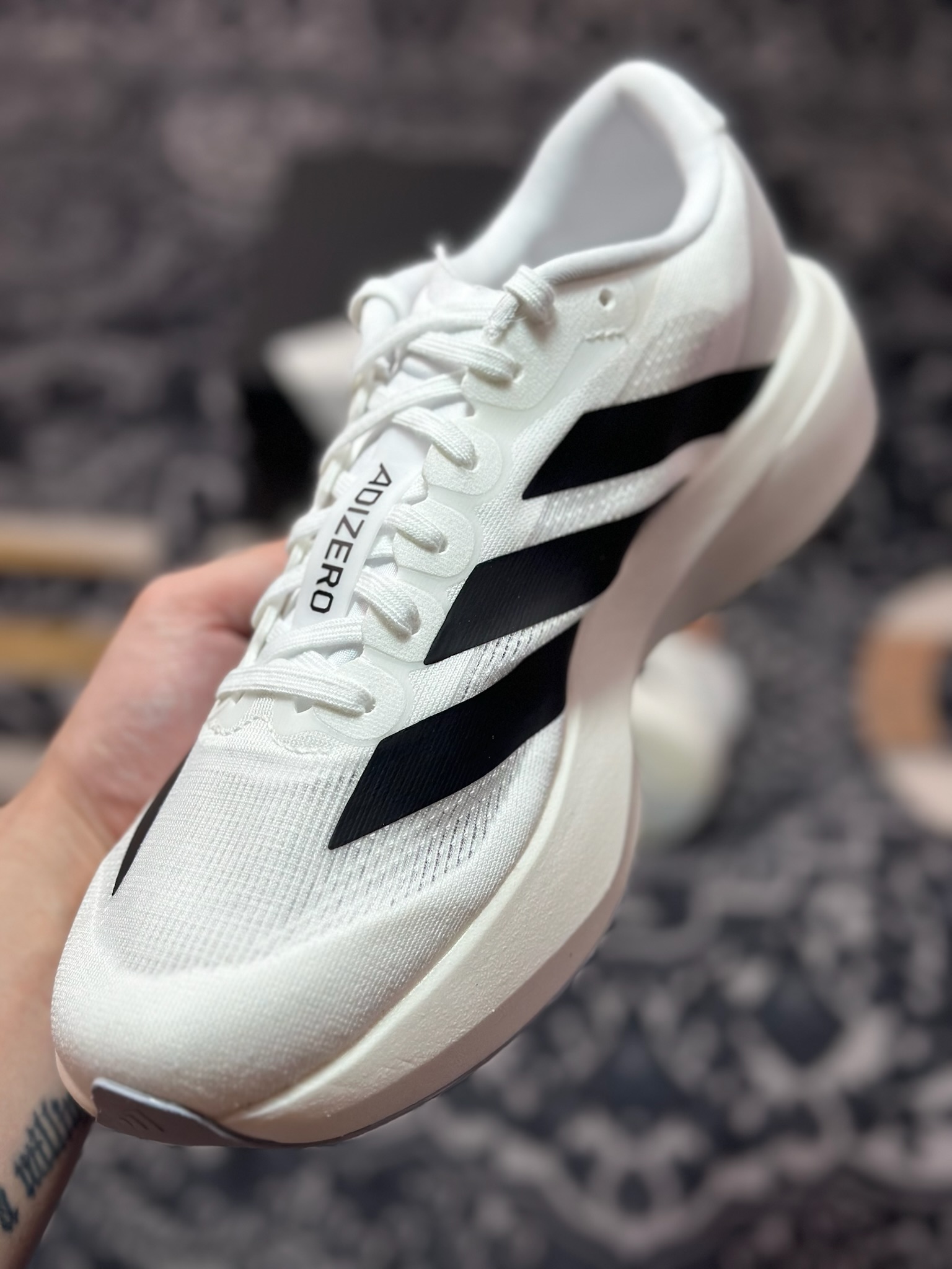 B2260 优选 原装级别 PK纯原 AD Adizero Evo SL M 白黑零度系列马拉松轻量竞速运动跑鞋黑白 JH6206