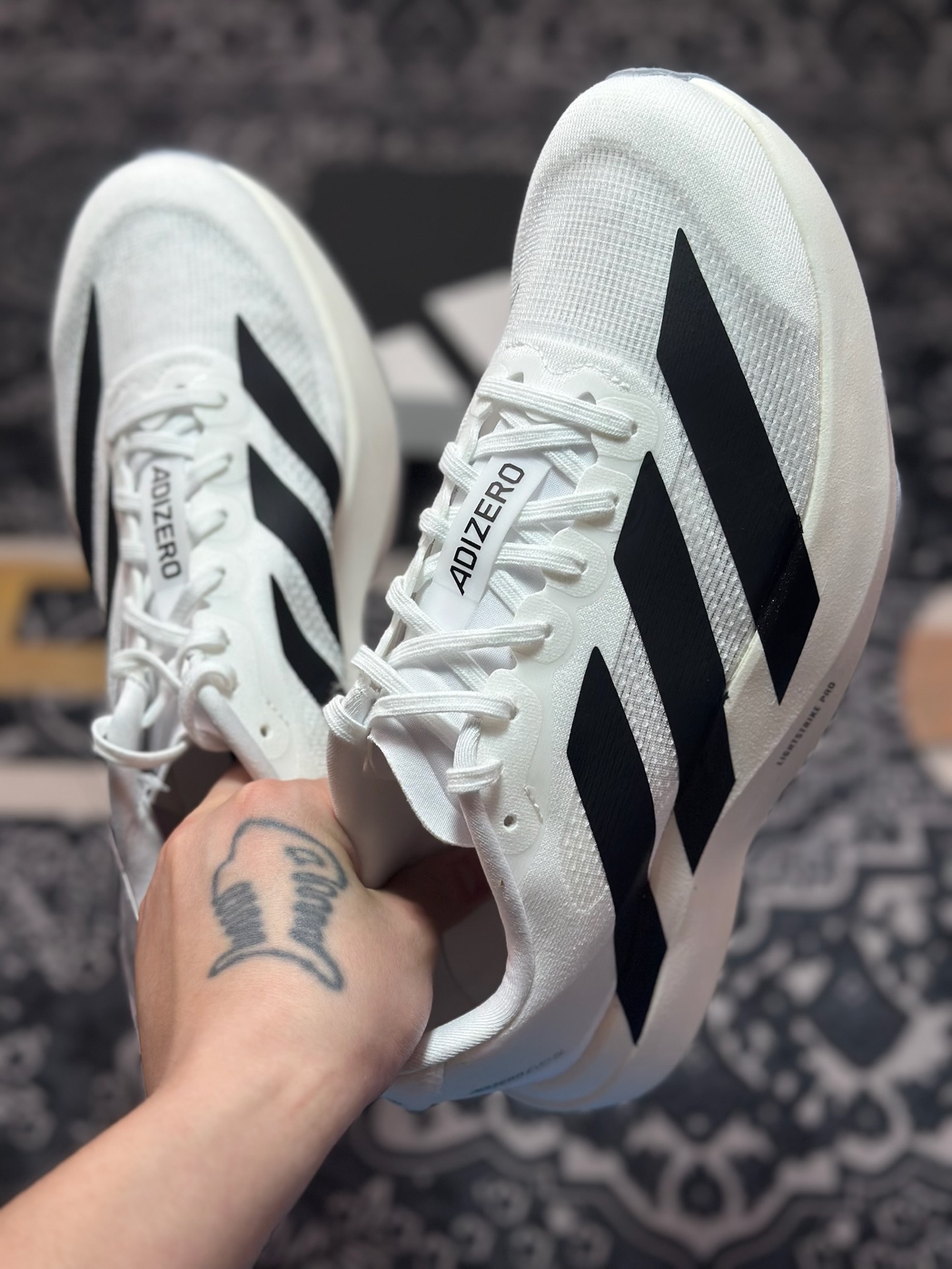 B2260 优选 原装级别 PK纯原 AD Adizero Evo SL M 白黑零度系列马拉松轻量竞速运动跑鞋黑白 JH6206