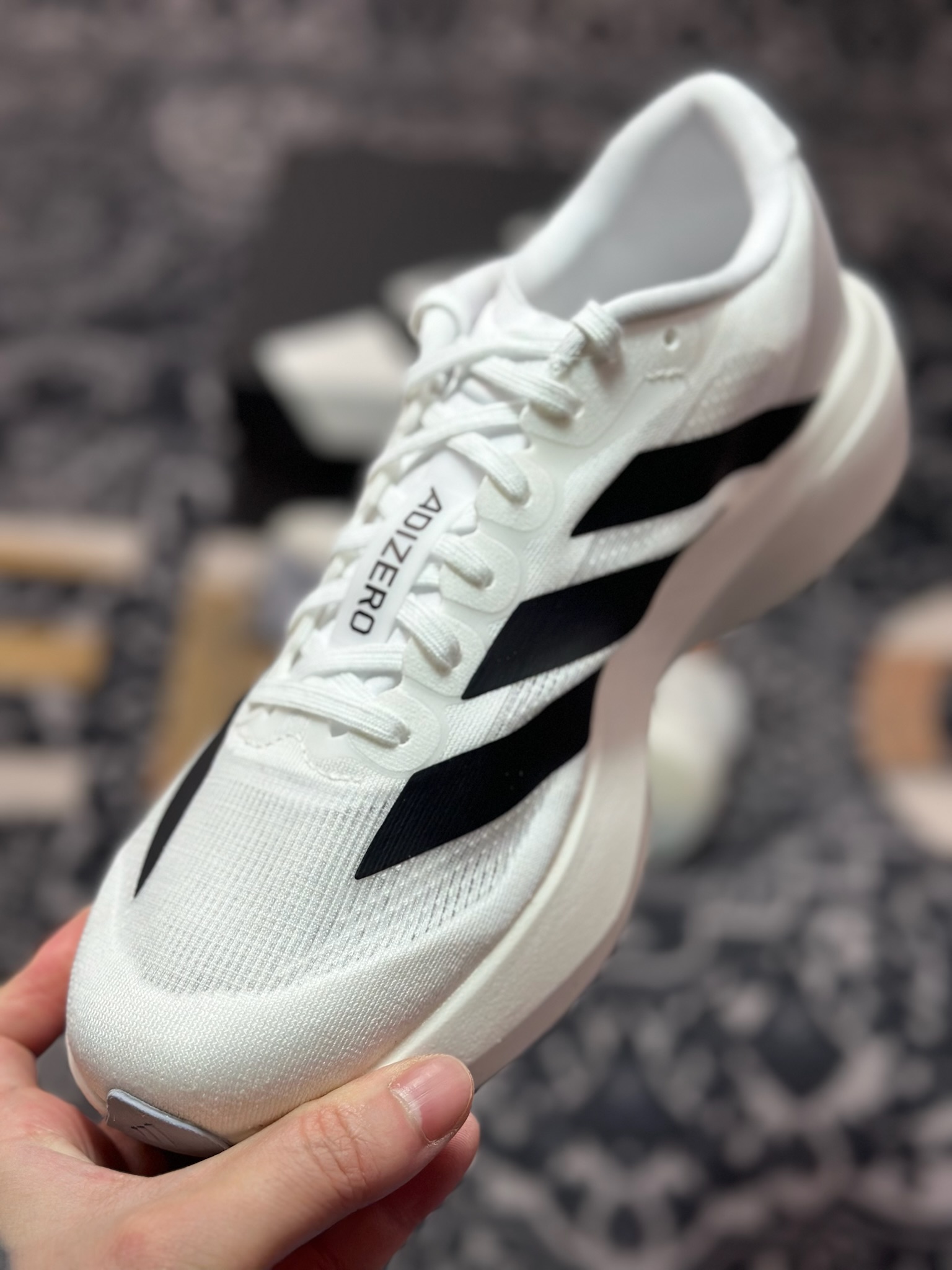 B2260 优选 原装级别 PK纯原 AD Adizero Evo SL M 白黑零度系列马拉松轻量竞速运动跑鞋黑白 JH6206