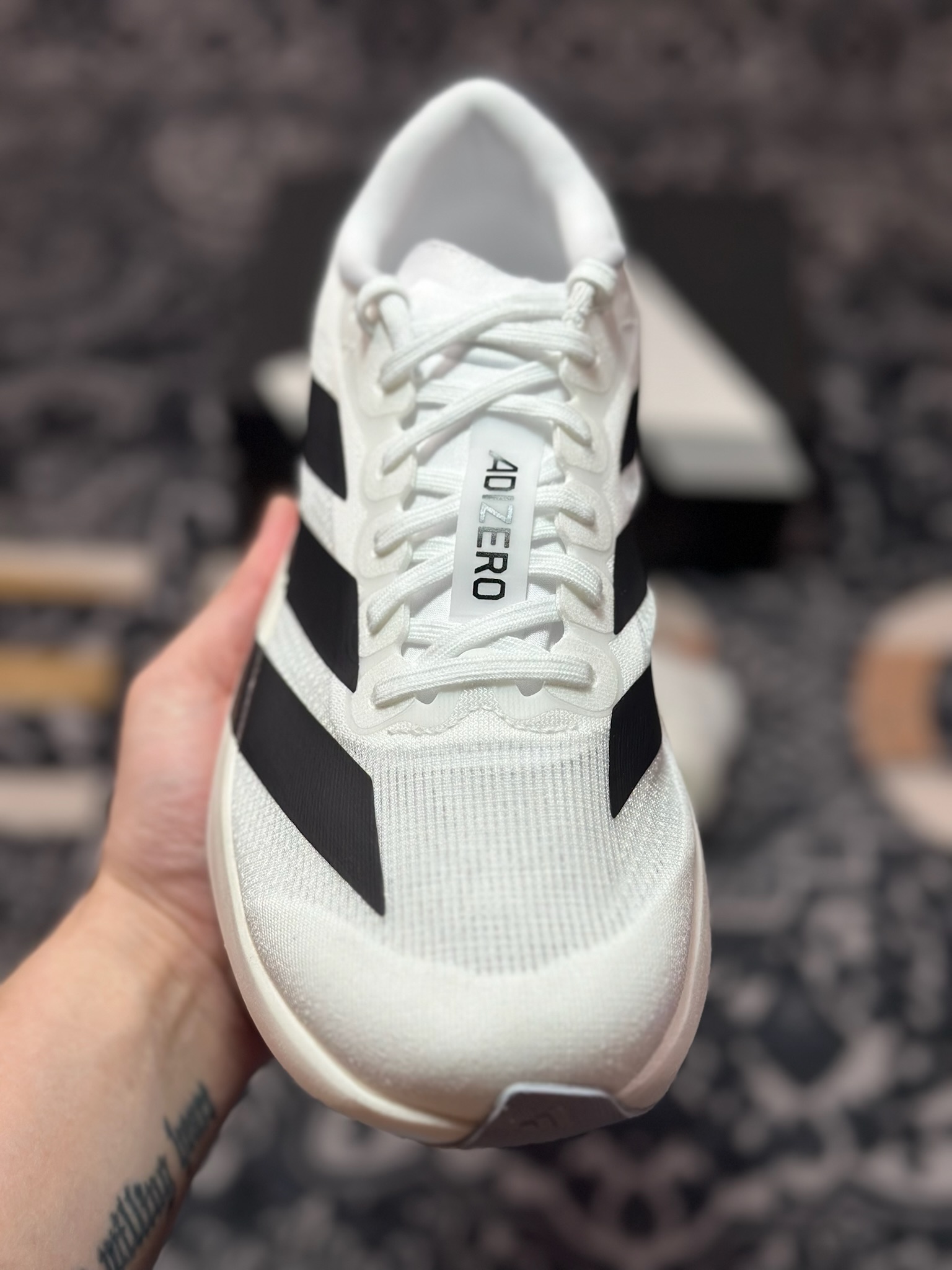 B2260 优选 原装级别 PK纯原 AD Adizero Evo SL M 白黑零度系列马拉松轻量竞速运动跑鞋黑白 JH6206