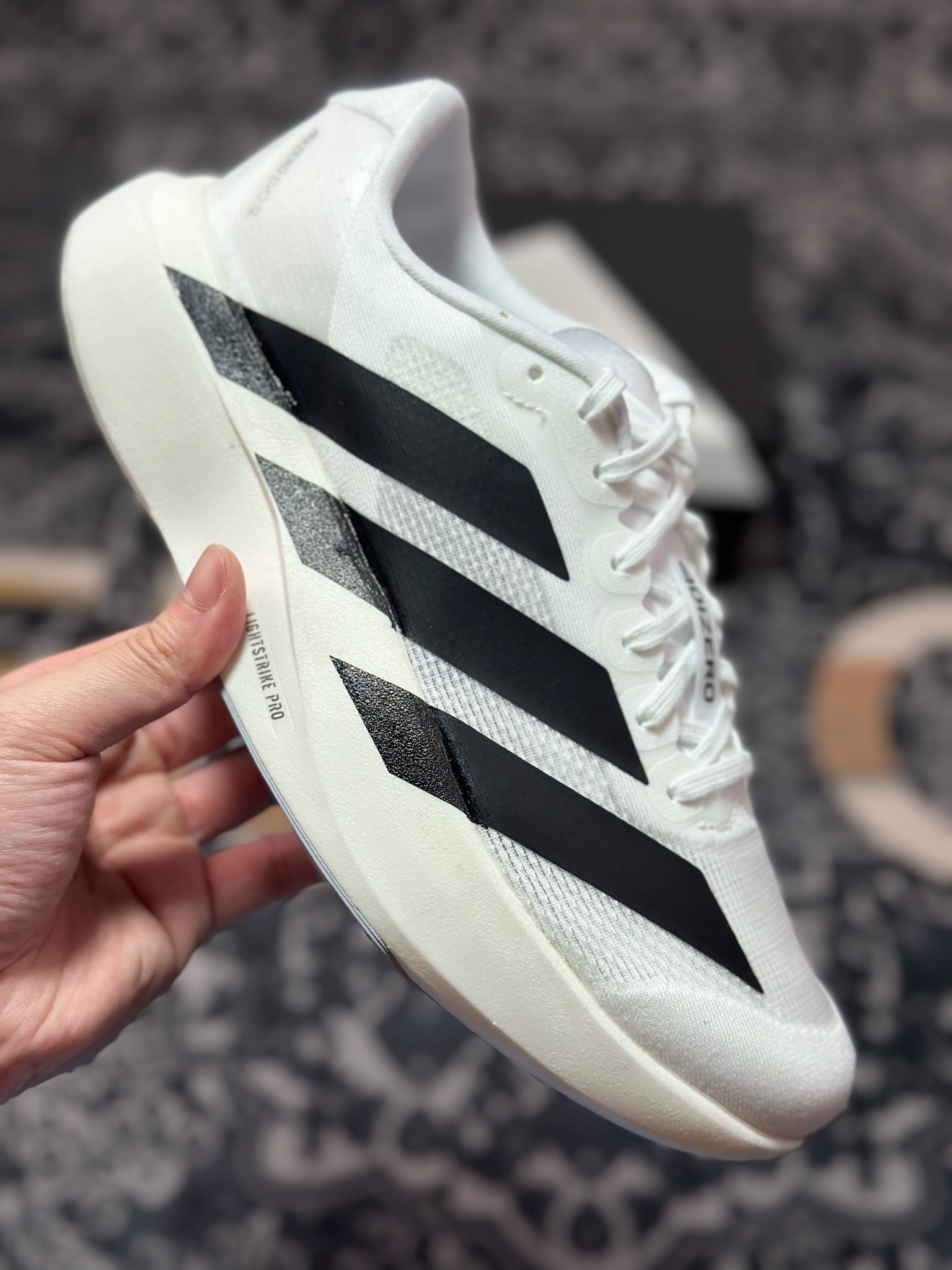 B2260 优选 原装级别 PK纯原 AD Adizero Evo SL M 白黑零度系列马拉松轻量竞速运动跑鞋黑白 JH6206