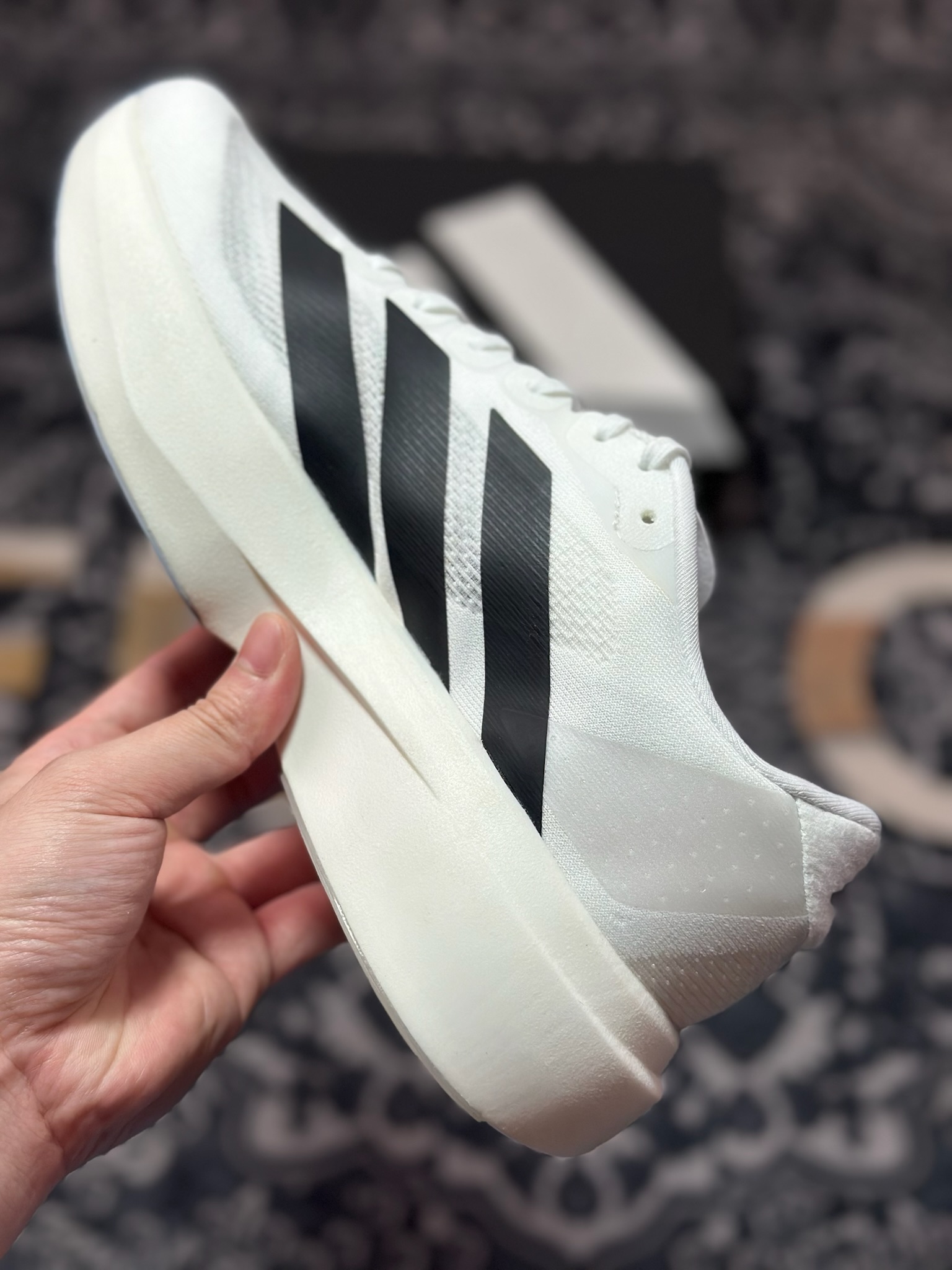 B2260 优选 原装级别 PK纯原 AD Adizero Evo SL M 白黑零度系列马拉松轻量竞速运动跑鞋黑白 JH6206