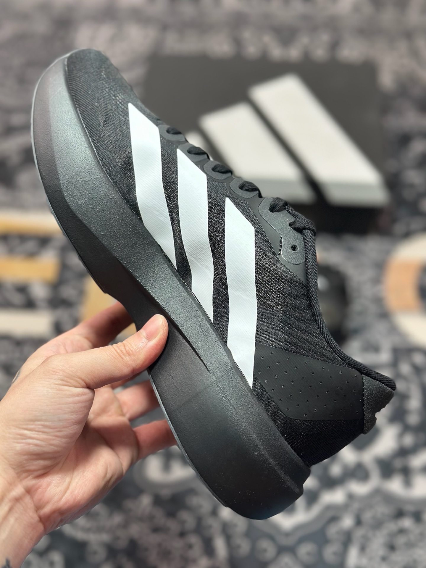 B2260 优选 原装级别 PK纯原 AD Adizero Evo SL M 白黑零度系列马拉松轻量竞速运动跑鞋黑白 JP7149