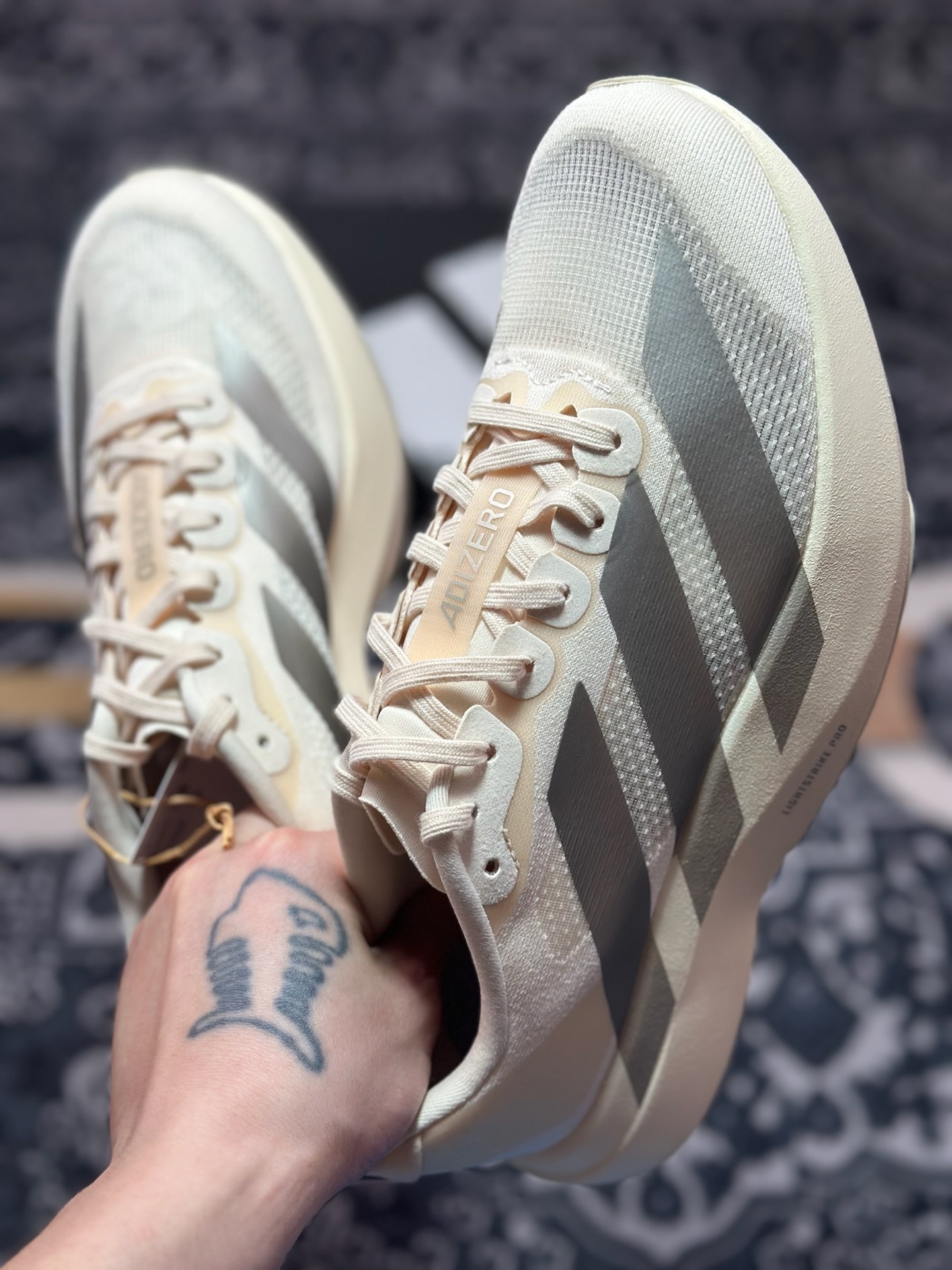 B2260 优选 原装级别 PK纯原 AD Adizero Evo SL M 白黑零度系列马拉松轻量竞速运动跑鞋黑白 JR5841