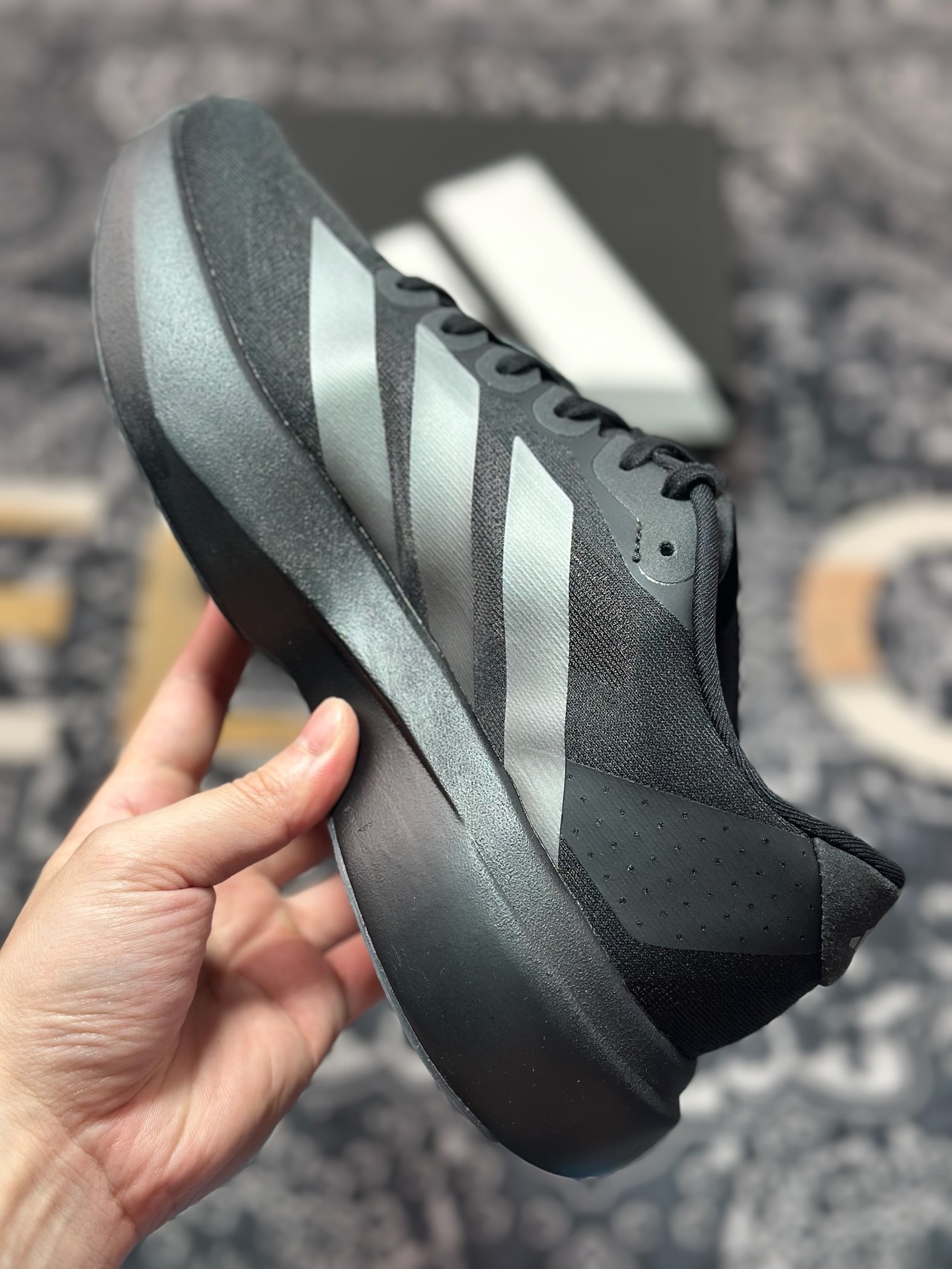 B2260 优选 原装级别 PK纯原 AD Adizero Evo SL M 白黑零度系列马拉松轻量竞速运动跑鞋黑白 JP7147