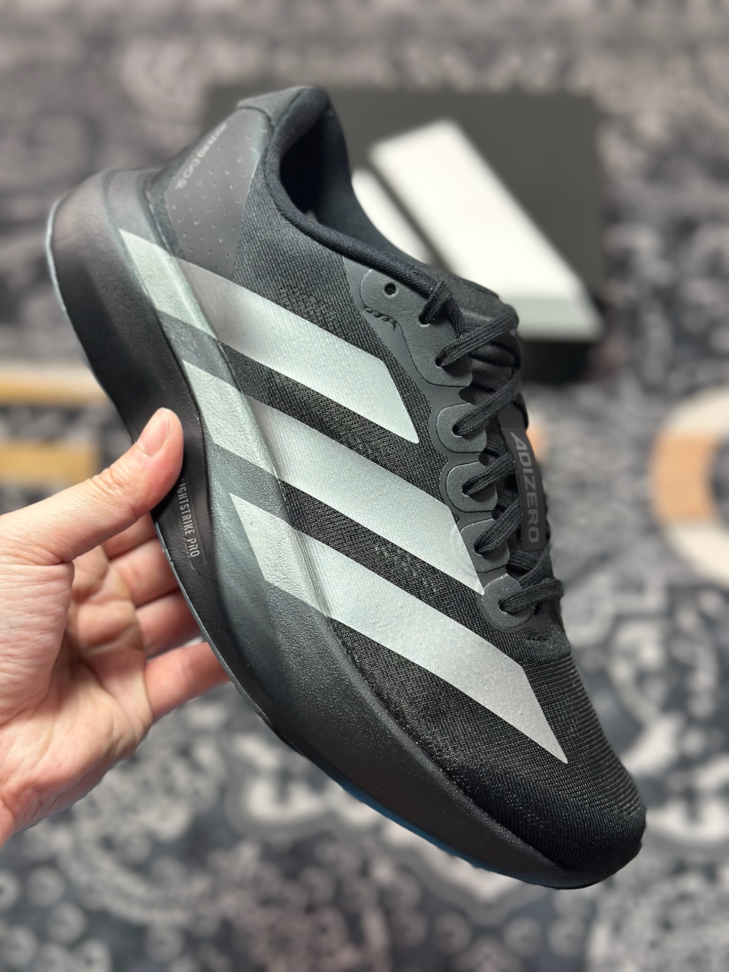 B2260 优选 原装级别 PK纯原 AD Adizero Evo SL M 白黑零度系列马拉松轻量竞速运动跑鞋黑白 JP7147