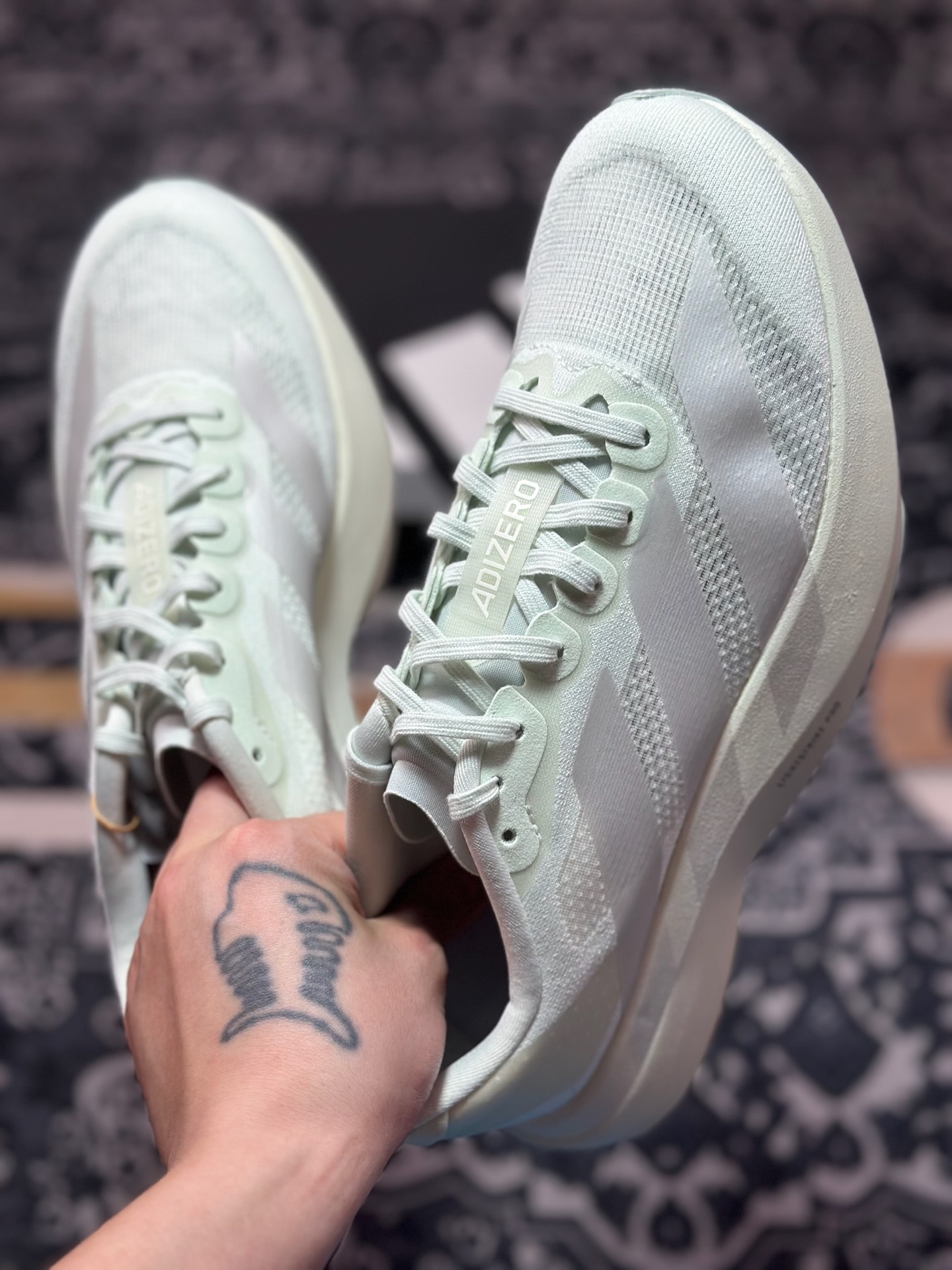 B2260 优选 原装级别 PK纯原 AD Adizero Evo SL M 白黑零度系列马拉松轻量竞速运动跑鞋黑白 JR5840