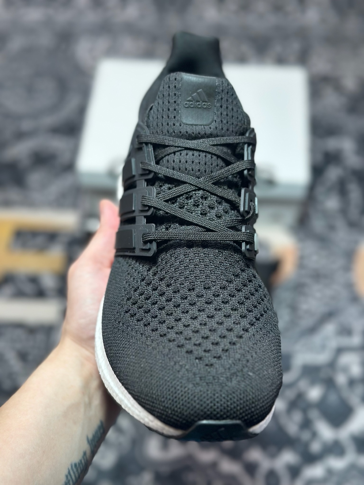 A6200 原装级别 adidas Ultraboost 1.0 厚底 抗扭转 舒适潮流减震 中帮 休闲训练长跑跑步鞋 男女款 黑白 HQ4201
