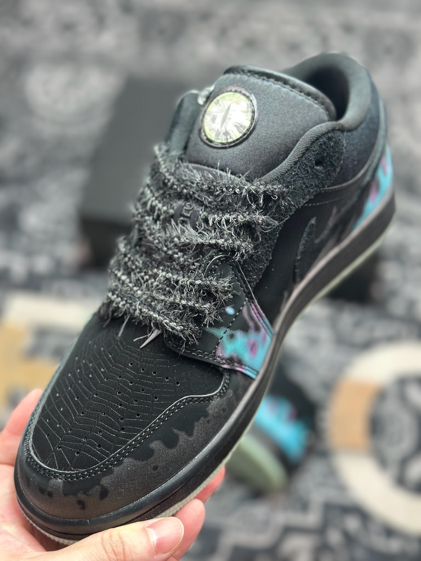 A6200 原装级别 定制球鞋 Jordan Air Jordan 1 夜幕之光 炫酷 恶魔之眼 百搭 防滑耐磨 低帮 复古篮球鞋 HQ3442-001-Chinese UA Cheap High Quatity Brand Clothes Bags handbags Sneakers wholesale wholesaler seller from China Factory suppliers Fashion Clothing Shoes best Quality Beautiful Price A6200 原装级别 定制球鞋 Jordan Air Jordan 1 夜幕之光 炫酷 恶魔之眼 百搭 防滑耐磨 低帮 复古篮球鞋 HQ3442-001