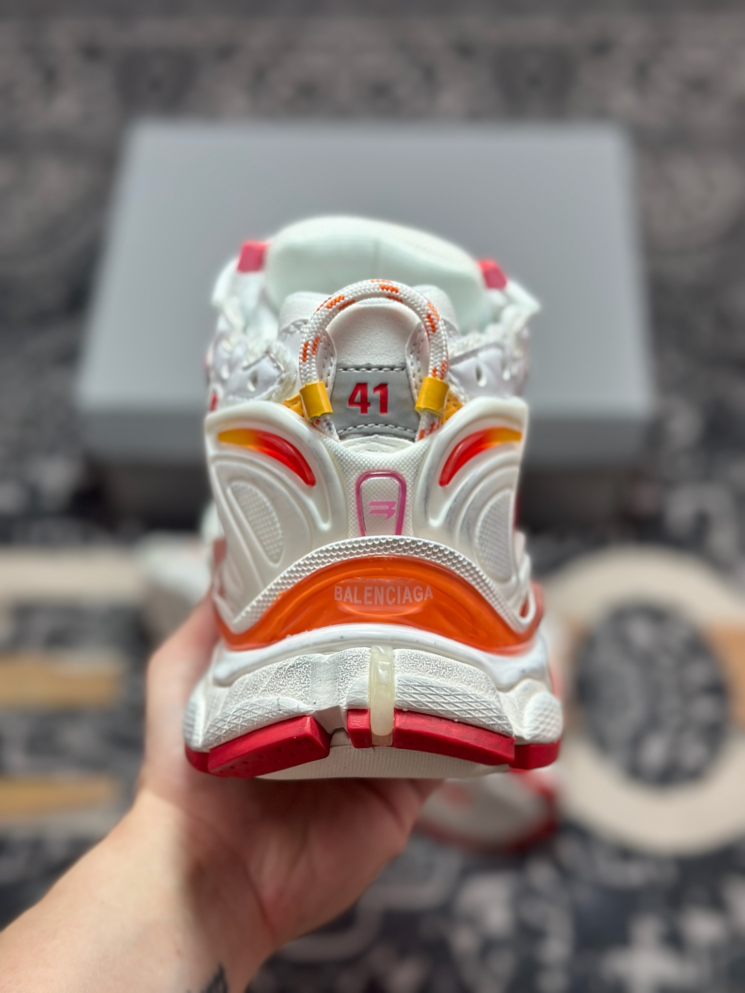 D2480 巴黎世家BALENCIAGA Runner Sneaker 2.0慢跑系列低帮慢跑鞋“2.0解构破坏桃粉红橙白” 772774 W3RMU 9756-Chinese  UA Cheap High Quatity Brand  Clothes Bags handbags Sneakers wholesale wholesaler seller from China Factory suppliers Fashion Clothing  Shoes best Quality Beautiful Price  D2480 巴黎世家BALENCIAGA Runner Sneaker 2.0慢跑系列低帮慢跑鞋“2.0解构破坏桃粉红橙白” 772774 W3RMU 9756