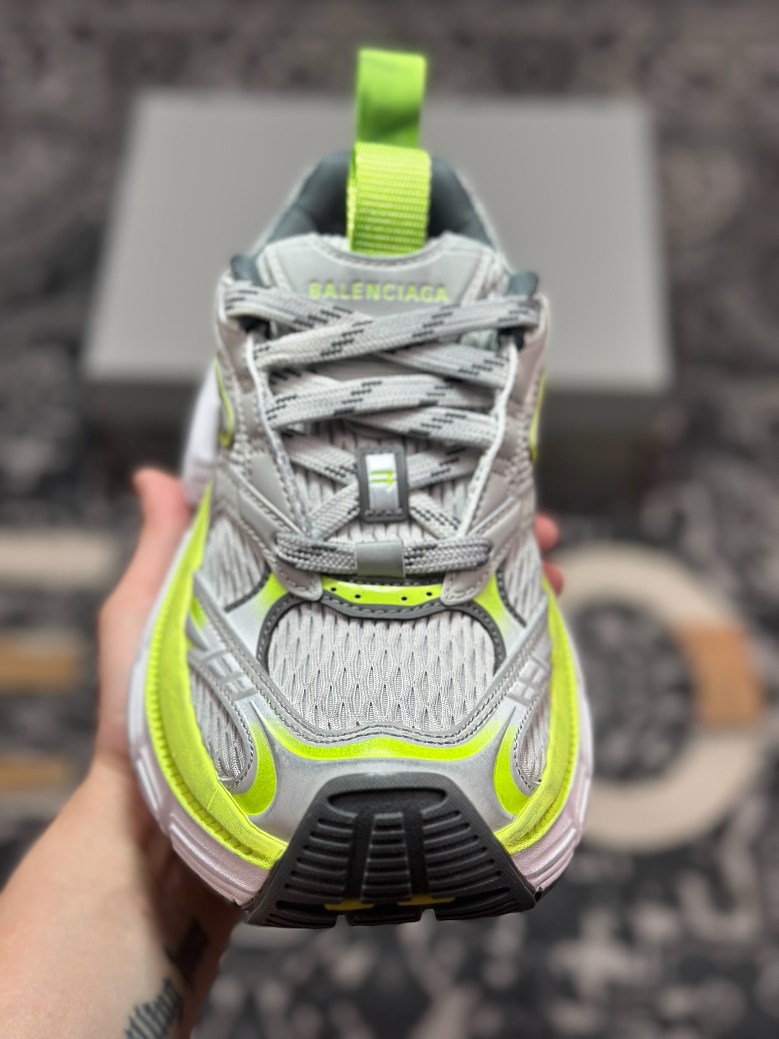 C7420 巴黎世家BALENCIAGA Cargo Sneaker 10XL船型系列低帮复古阔型运动鞋“荧光灰做旧”815853 W2MV2 1937 6XL