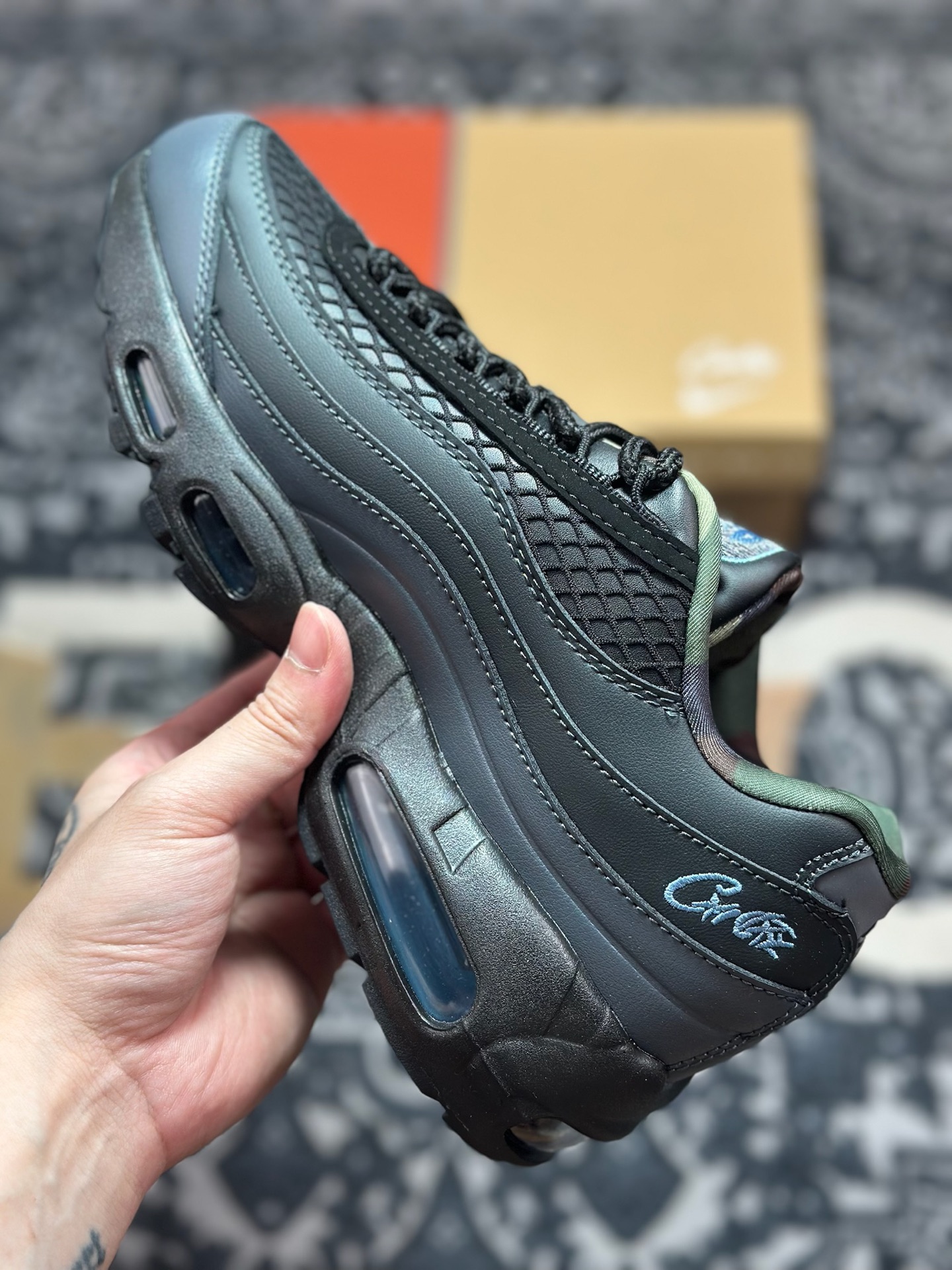 A822 Corteiz x NK Air Max 95 黑蓝 FB2709-002-Chinese UA Cheap High Quatity Brand Clothes Bags handbags Sneakers wholesale wholesaler seller from China Factory suppliers Fashion Clothing Shoes best Quality Beautiful Price A822 Corteiz x NK Air Max 95 黑蓝 FB2709-002