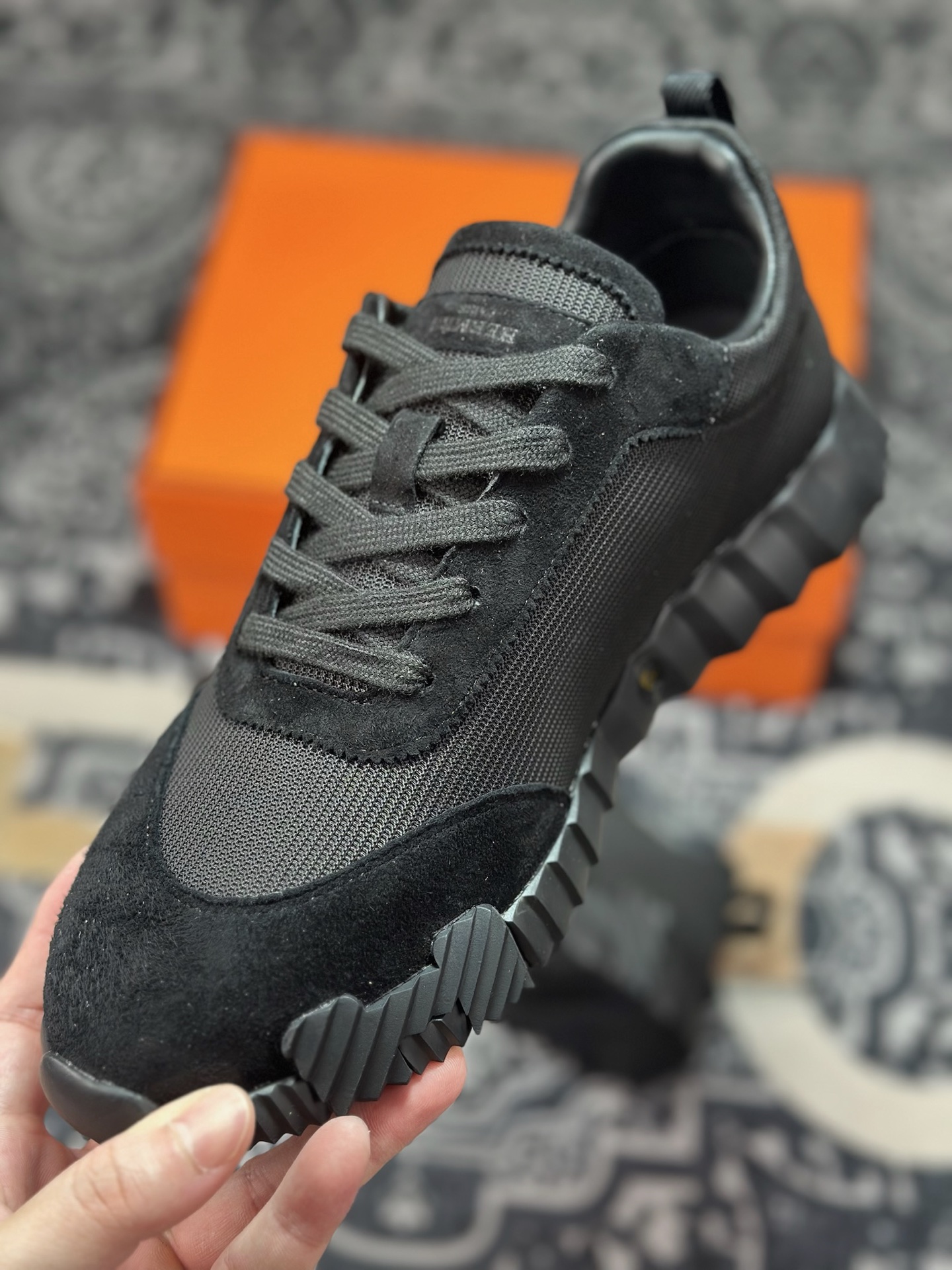 C400 爱马仕/Hermès Bouncing Low Sneaker 跳跃系列低帮轻便透气百搭休闲运动鞋“网布全黑”H231764ZH9-Chinese UA Cheap High Quatity Brand Clothes Bags handbags Sneakers wholesale wholesaler seller from China Factory suppliers Fashion Clothing Shoes best Quality Beautiful Price C400 爱马仕/Hermès Bouncing Low Sneaker 跳跃系列低帮轻便透气百搭休闲运动鞋“网布全黑”H231764ZH9