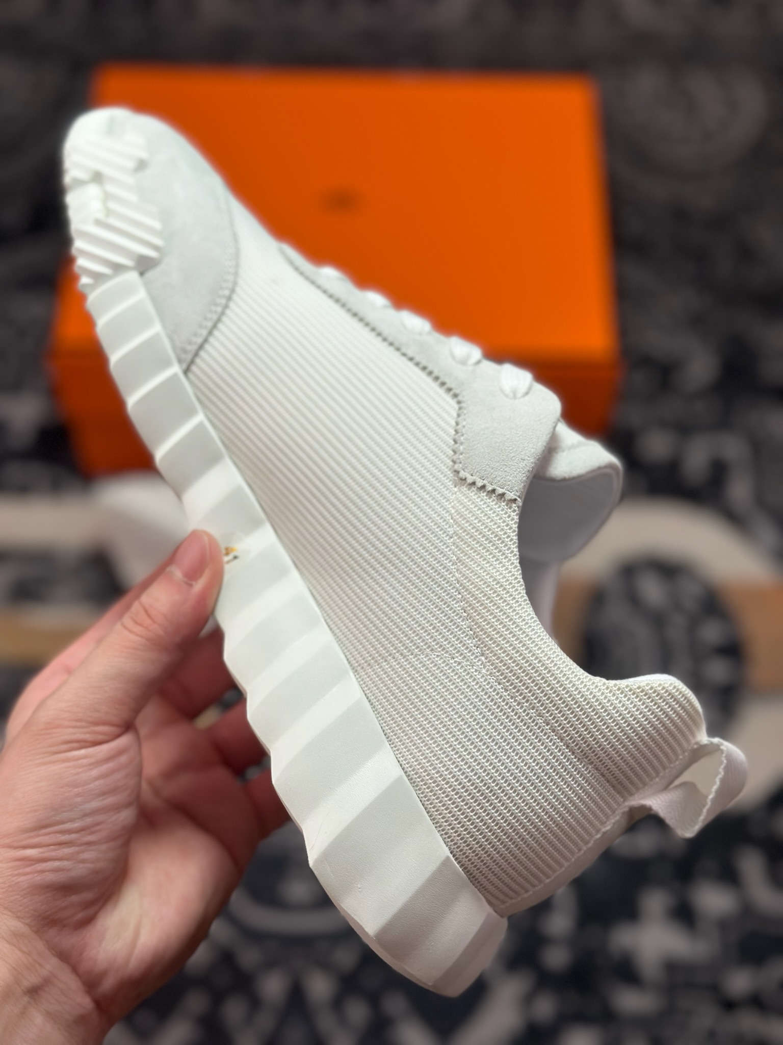 C440 爱马仕/Hermès Bouncing Low Sneaker 跳跃系列低帮轻便透气百搭休闲运动鞋“网布全白”H231764ZH9