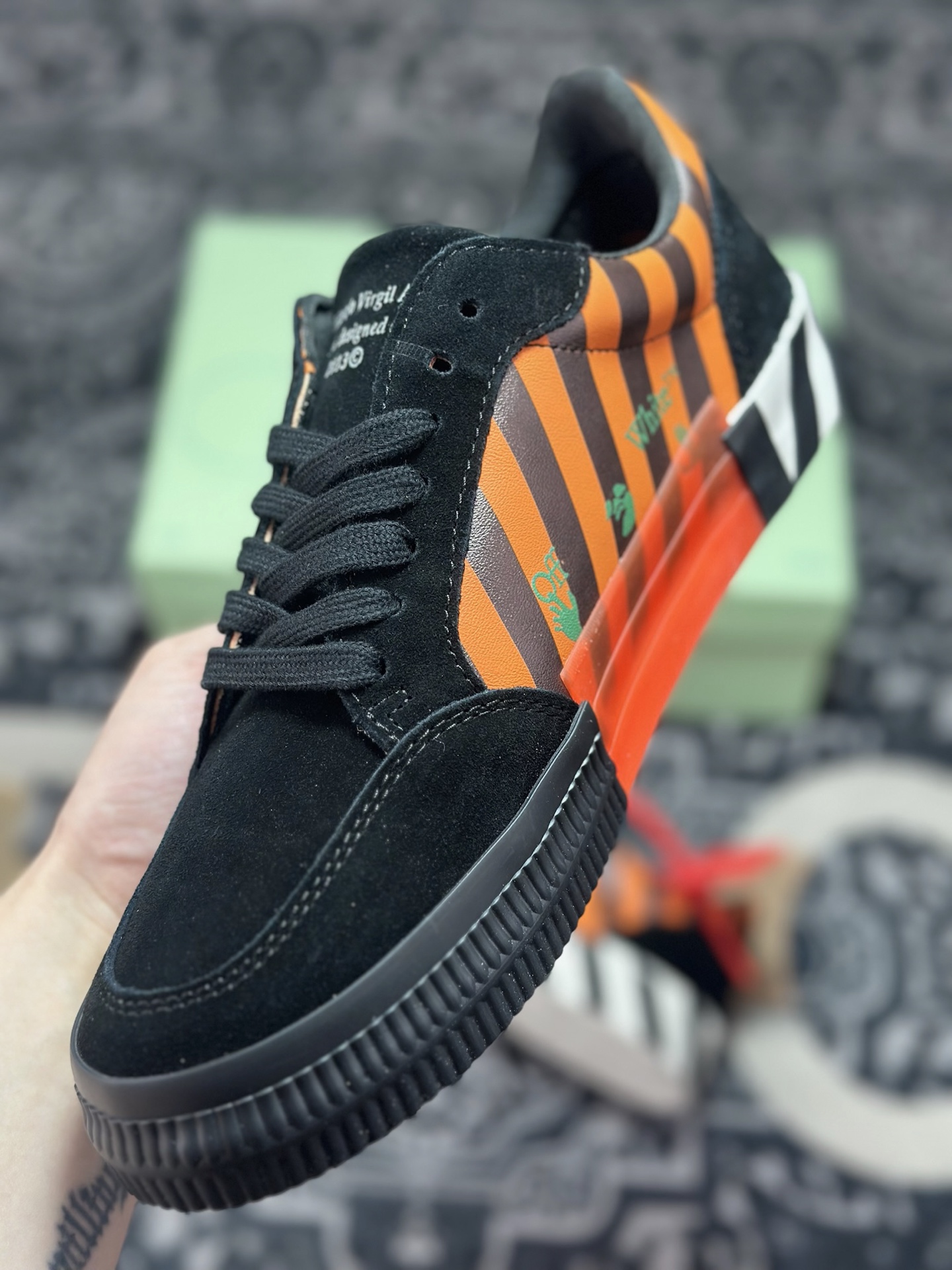 原装级别 OFF-WHITE GYM SHOES LOVERS 舒适百搭防滑耐磨低帮帆布鞋