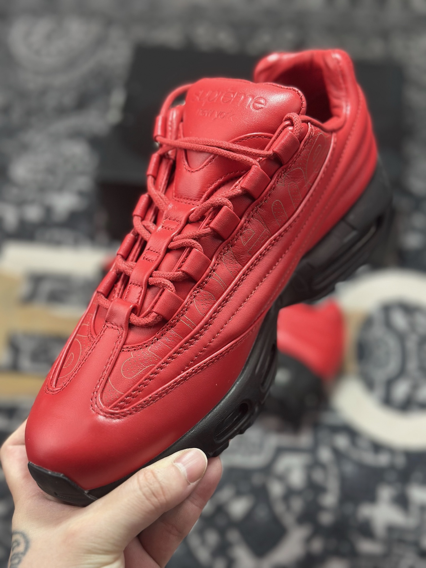 优选 原装级别 纯原 Supreme x NK Air Max 95 LUX 联名款 气垫跑鞋 CI0999-600