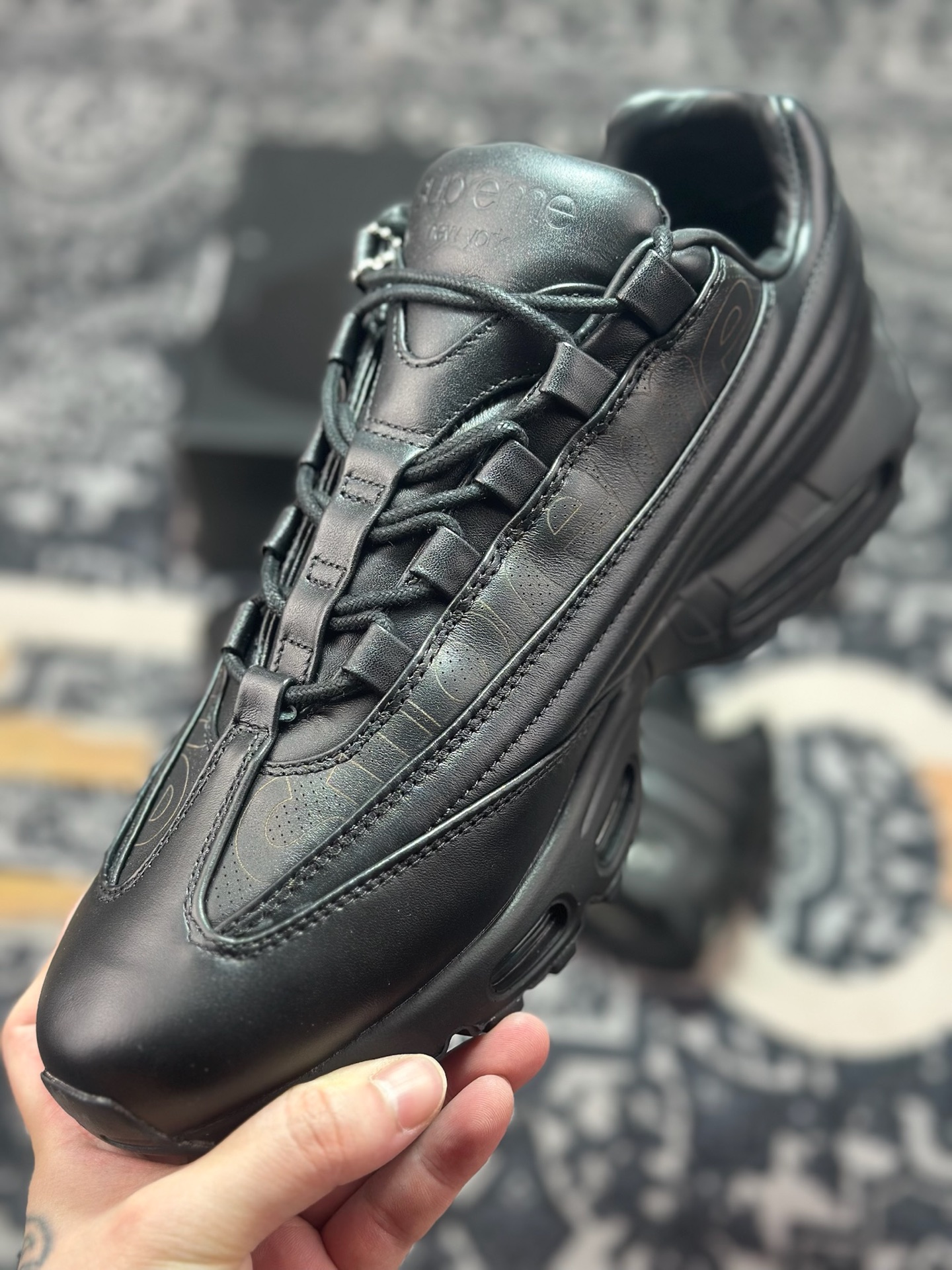 优选 原装级别 纯原 Supreme x NK Air Max 95 LUX 联名款 气垫跑鞋 CI0999-001