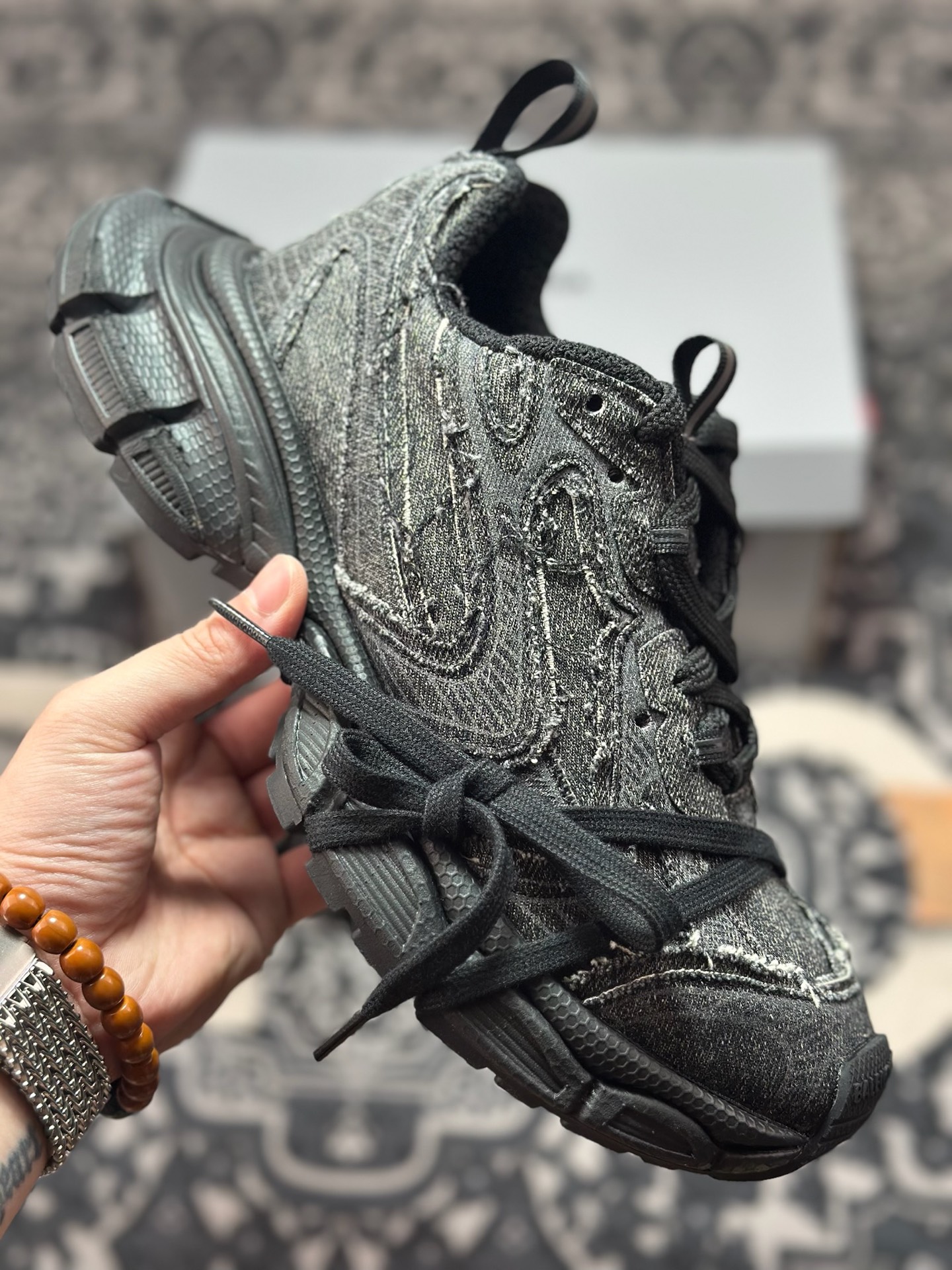 优选 原装级别 巴黎S家 3XL 牛仔布老爹鞋