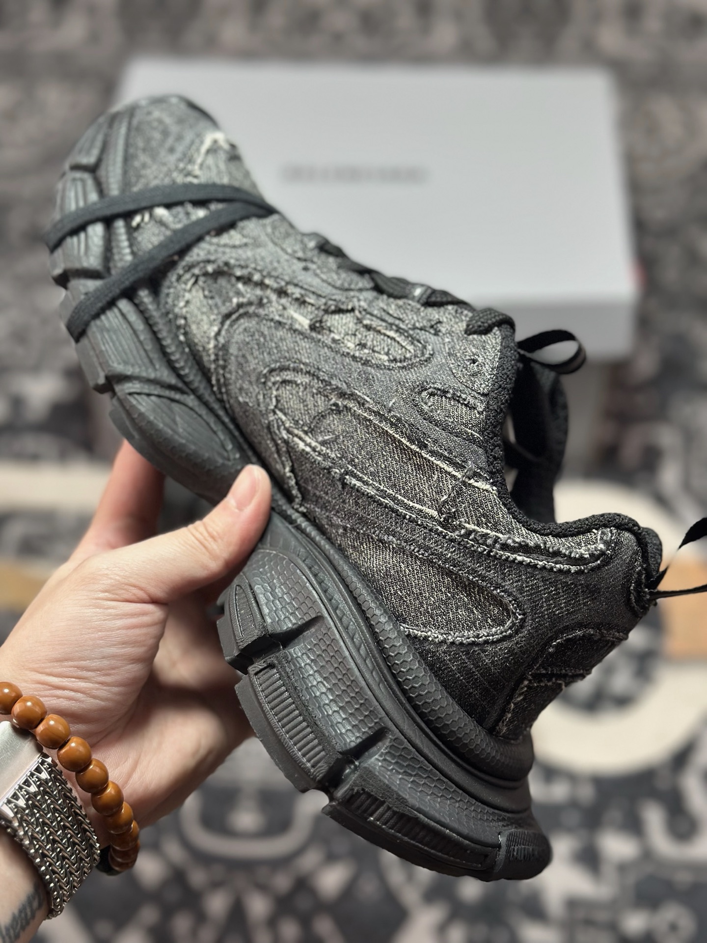 优选 原装级别 巴黎S家 3XL 牛仔布老爹鞋