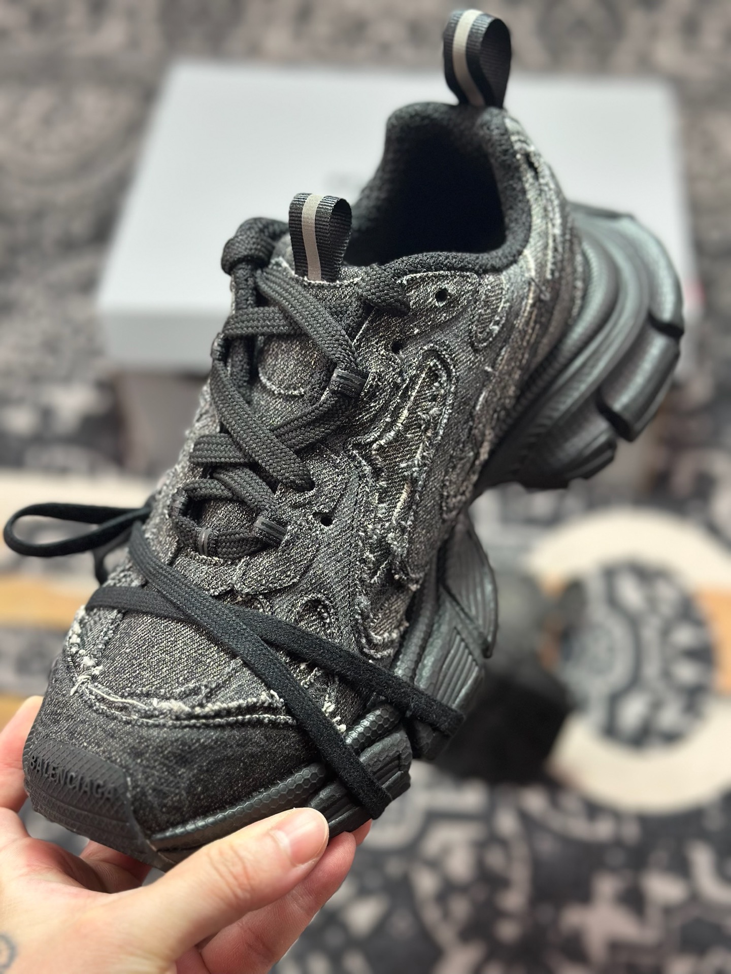 优选 原装级别 巴黎S家 3XL 牛仔布老爹鞋