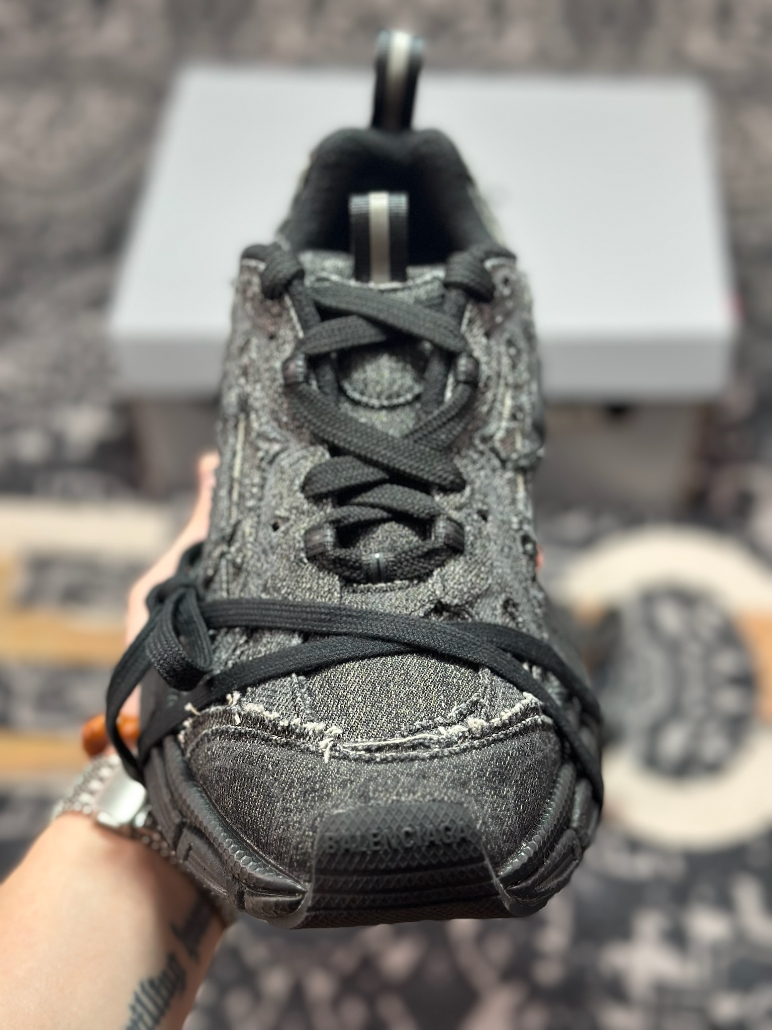 优选 原装级别 巴黎S家 3XL 牛仔布老爹鞋