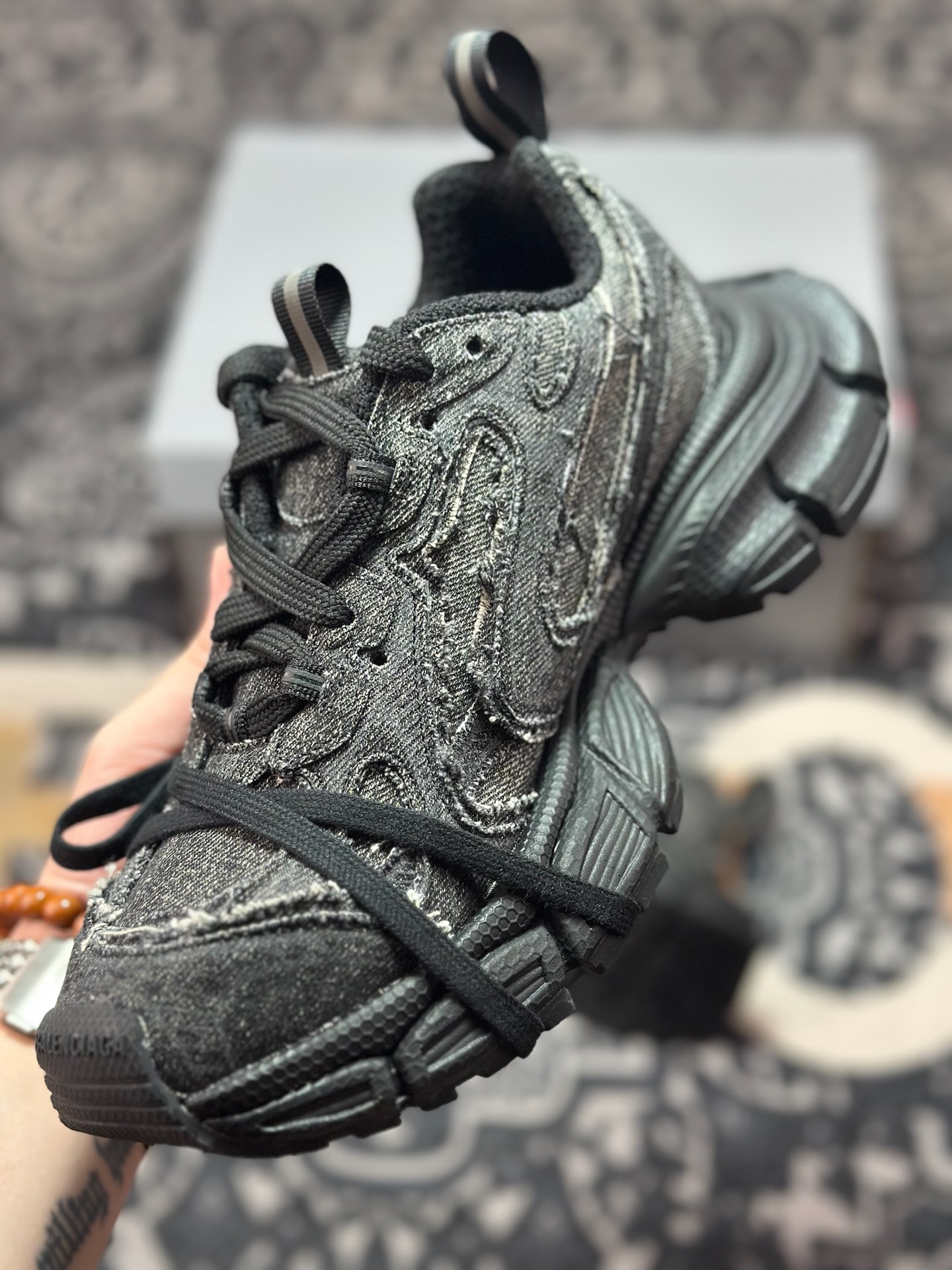 优选 原装级别 巴黎S家 3XL 牛仔布老爹鞋