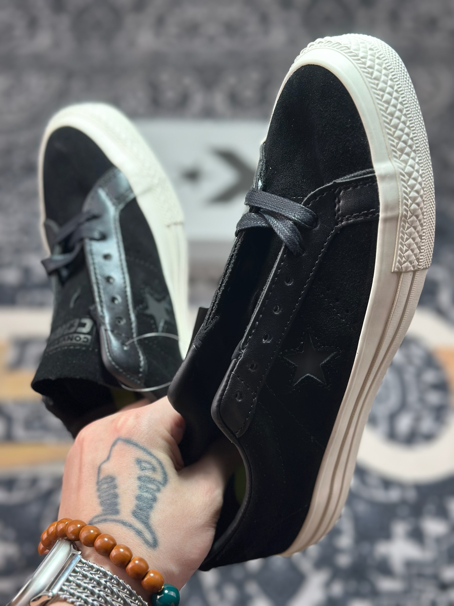 真标 Converse One Star Pro 黑色 匡威 木村复古休闲滑板鞋 149908C