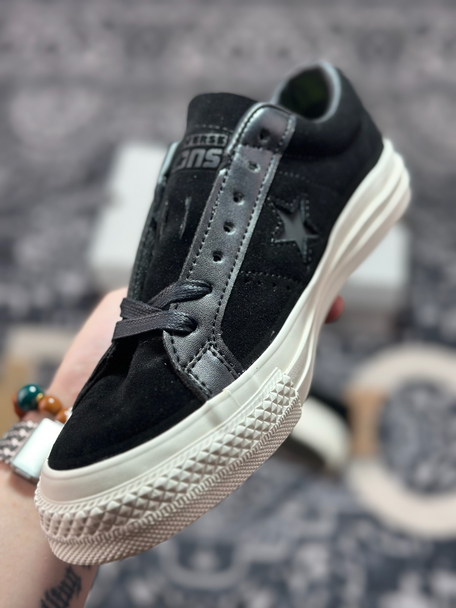 真标 Converse One Star Pro 黑色 匡威 木村复古休闲滑板鞋 149908C