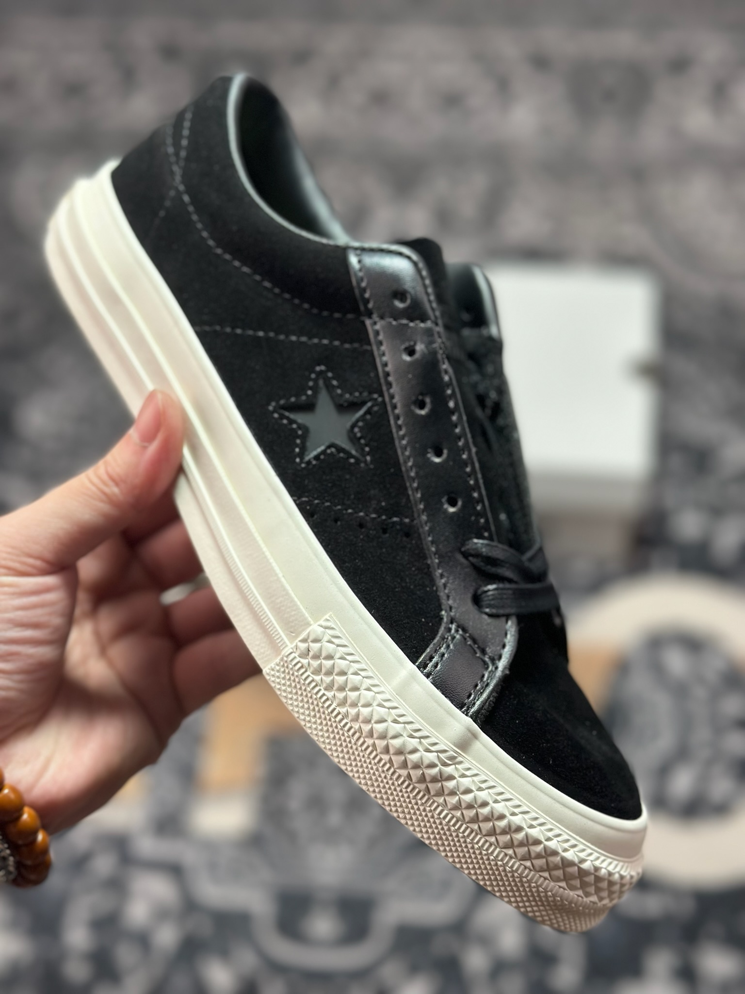真标 Converse One Star Pro 黑色 匡威 木村复古休闲滑板鞋 149908C