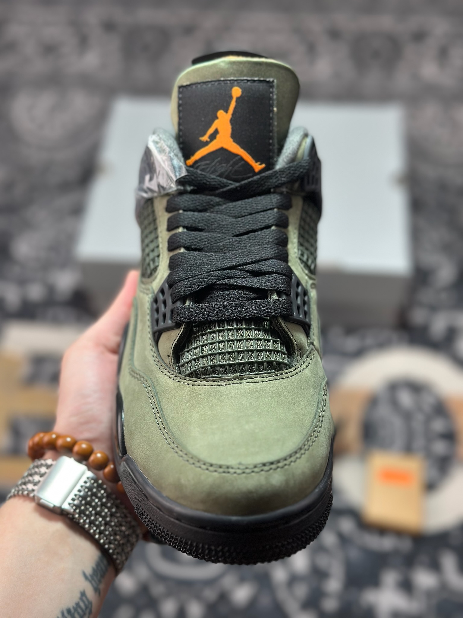 优选 原装级别Undefeated x Air Jordan 4 军绿 IB1519-200