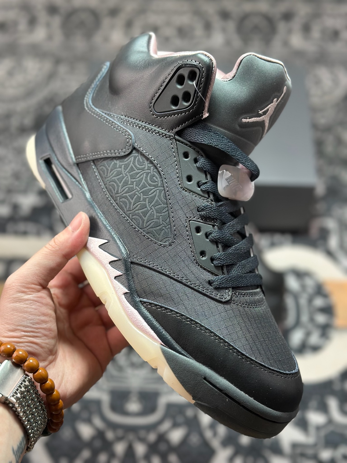 D0460 优选 原装级别 PSG x Air Jordan 5 Retro ”Off Noir” AJ5 乔5联名款 巴黎圣日耳曼