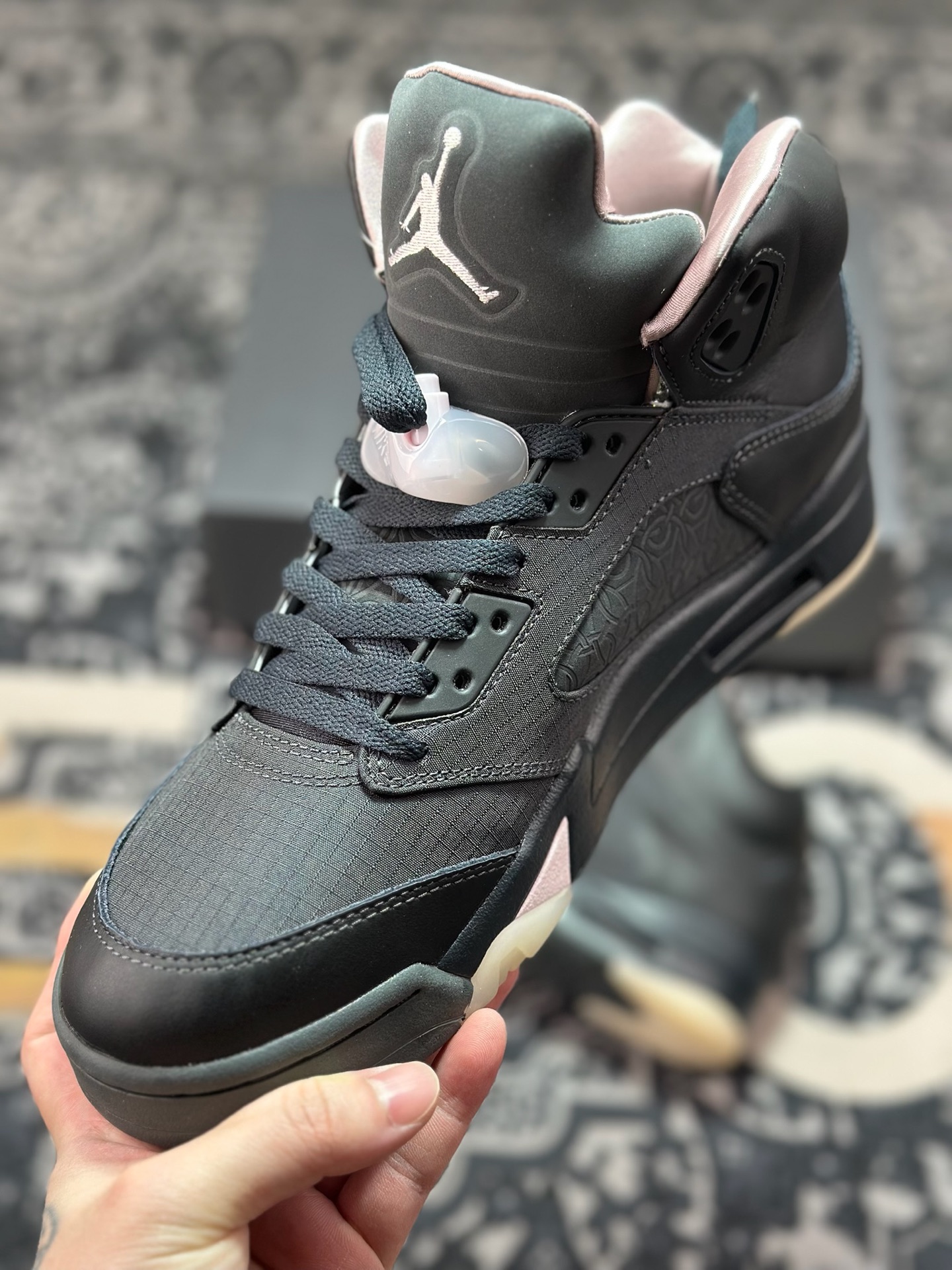 D0460 优选 原装级别 PSG x Air Jordan 5 Retro ”Off Noir” AJ5 乔5联名款 巴黎圣日耳曼