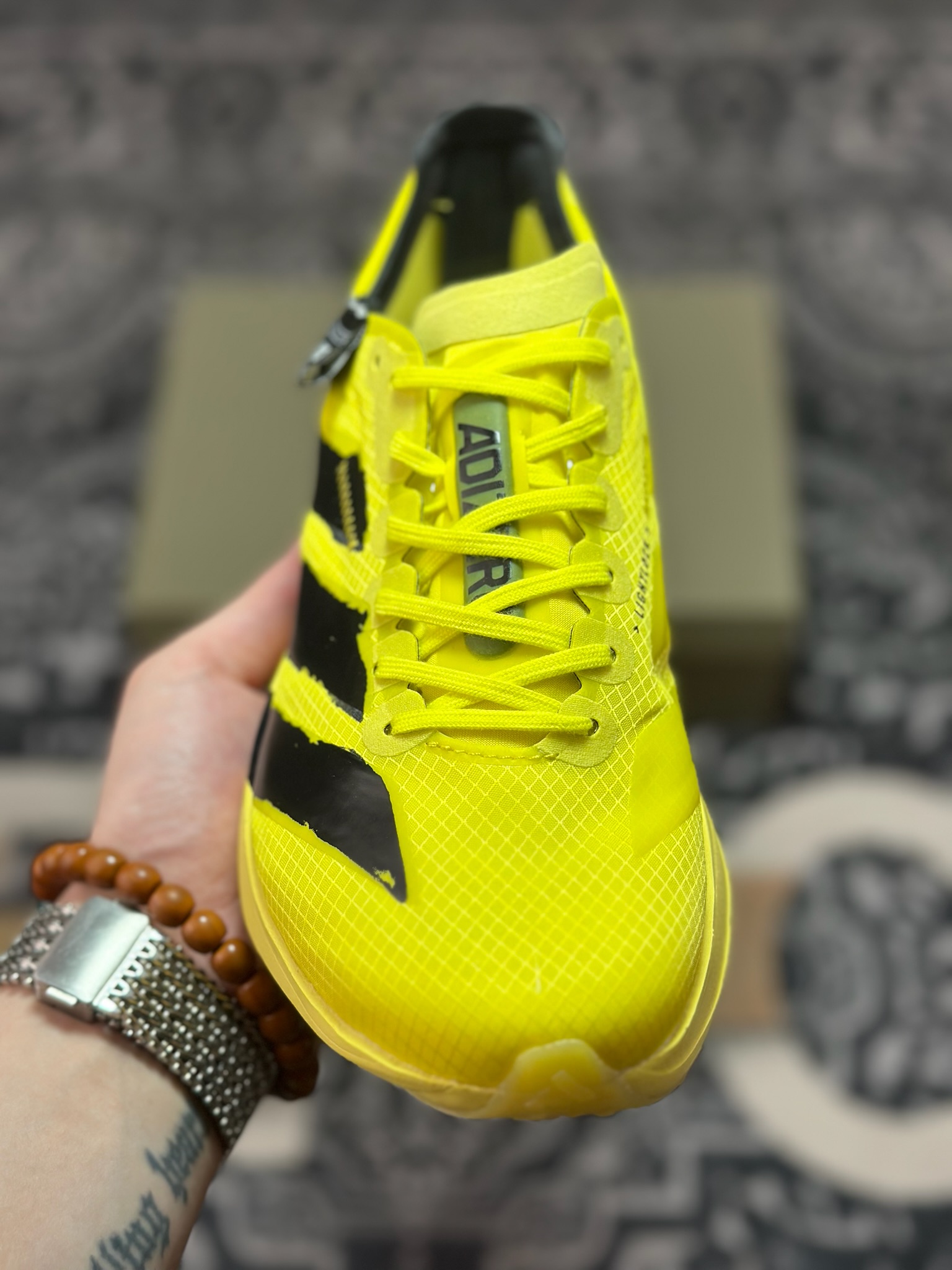 A8220 Adidas Y-3 Adizero Adios Pro Evo 4”Alumina Cinder”零度低帮轻便透气竞速休闲运动慢跑鞋“l联名黑黄” JR6659