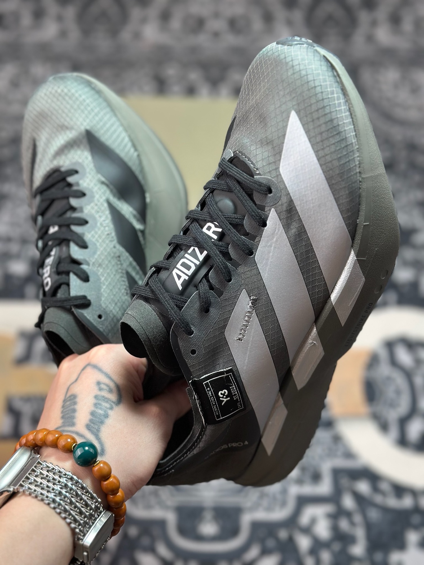 A8220 阿迪达斯Adidas Y-3 Adizero Adios Pro Evo 4”Alumina Cinder”零度低帮轻便透气竞速休闲运动慢跑鞋“l联名黑灰白” JS3155