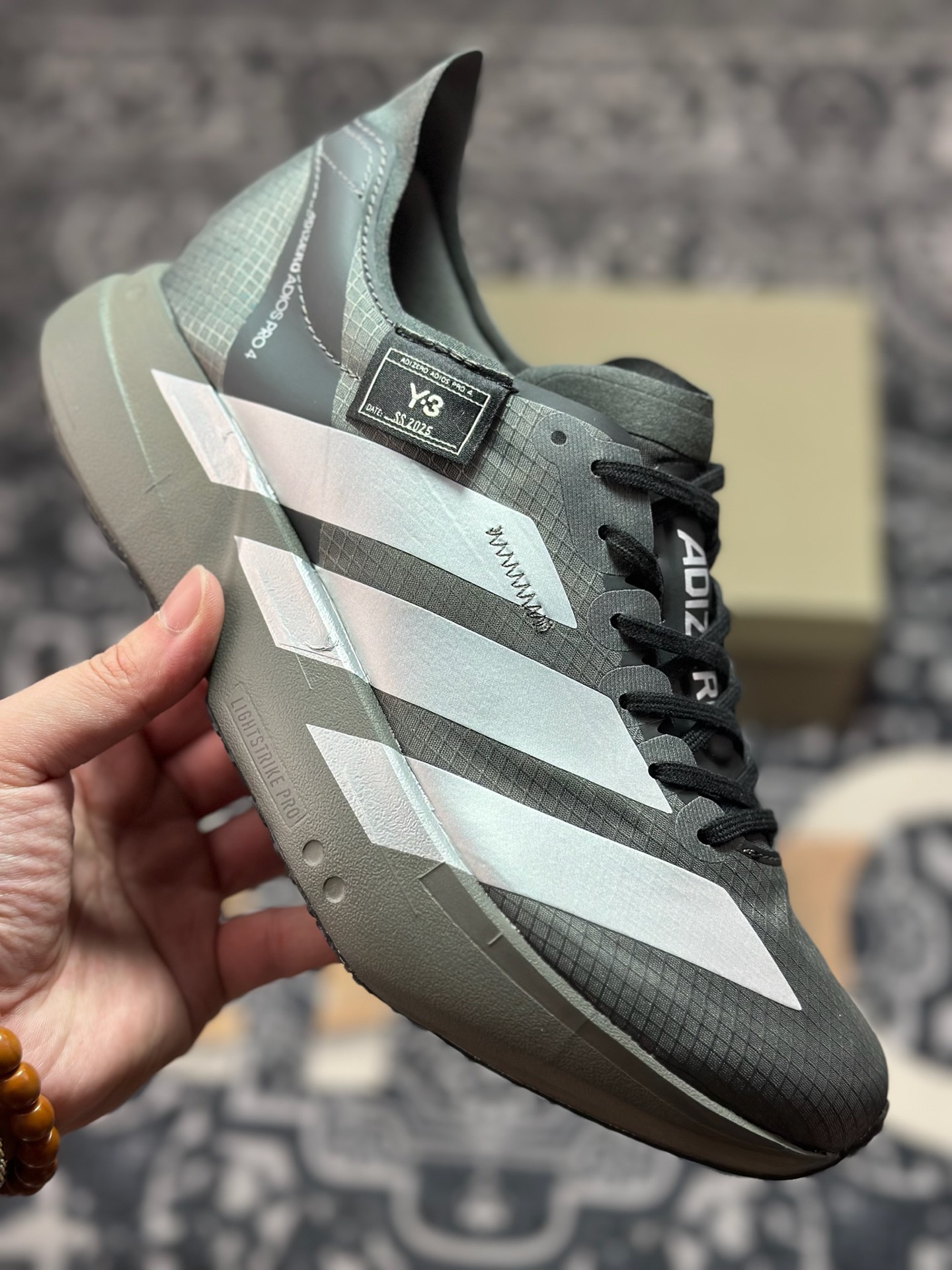 A8220 阿迪达斯Adidas Y-3 Adizero Adios Pro Evo 4”Alumina Cinder”零度低帮轻便透气竞速休闲运动慢跑鞋“l联名黑灰白” JS3155